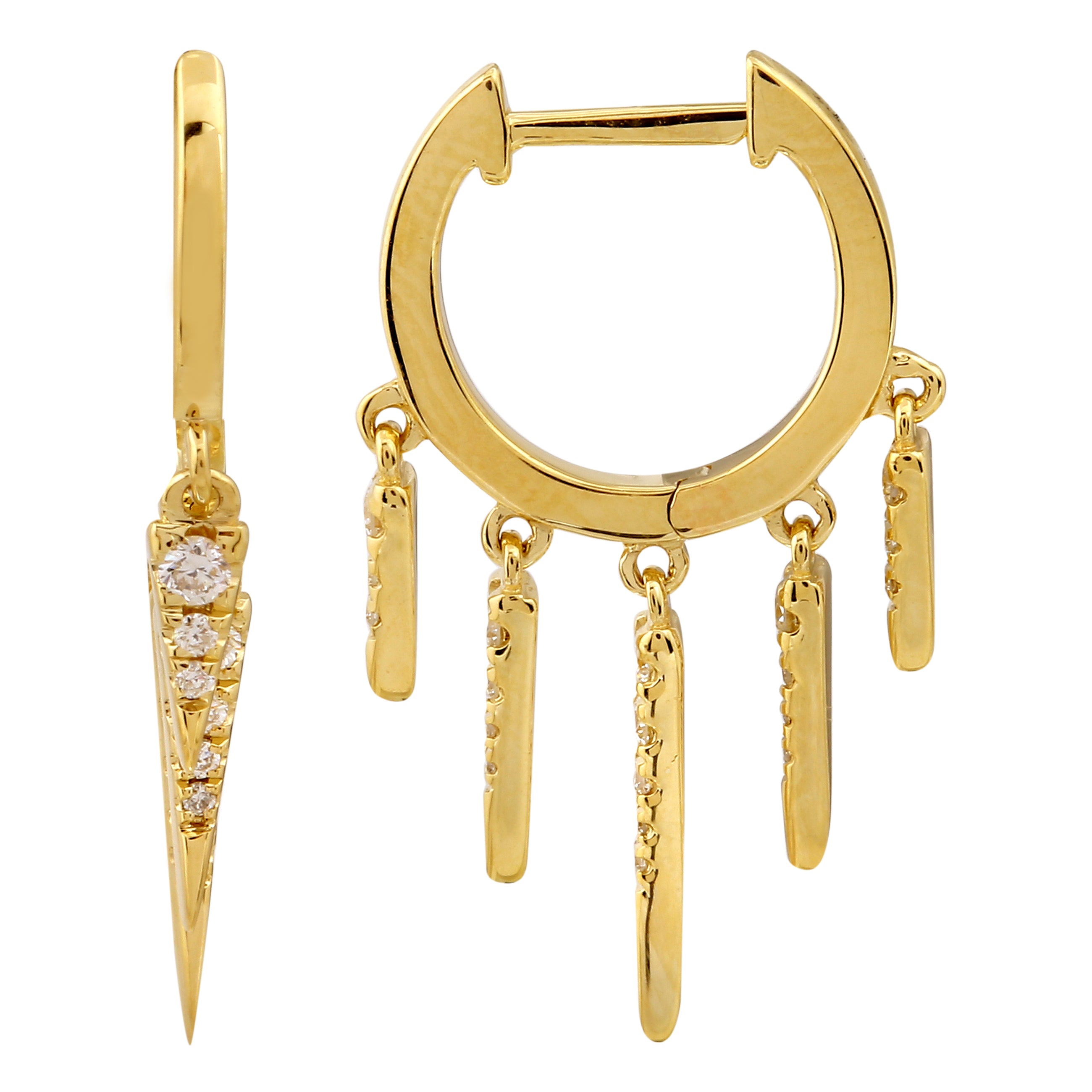 Spiked Huggie Hoops.