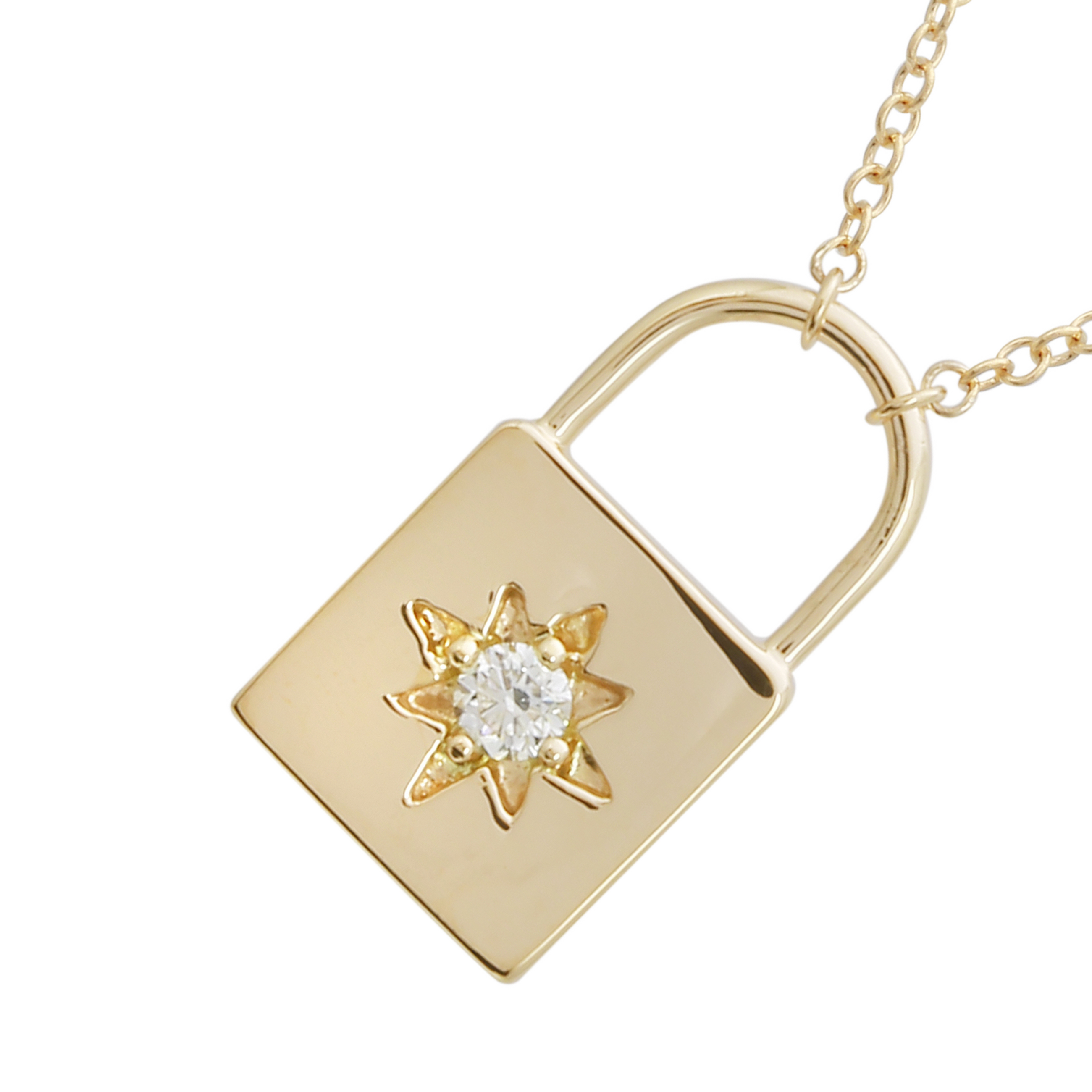 Lock Pendant Necklace.