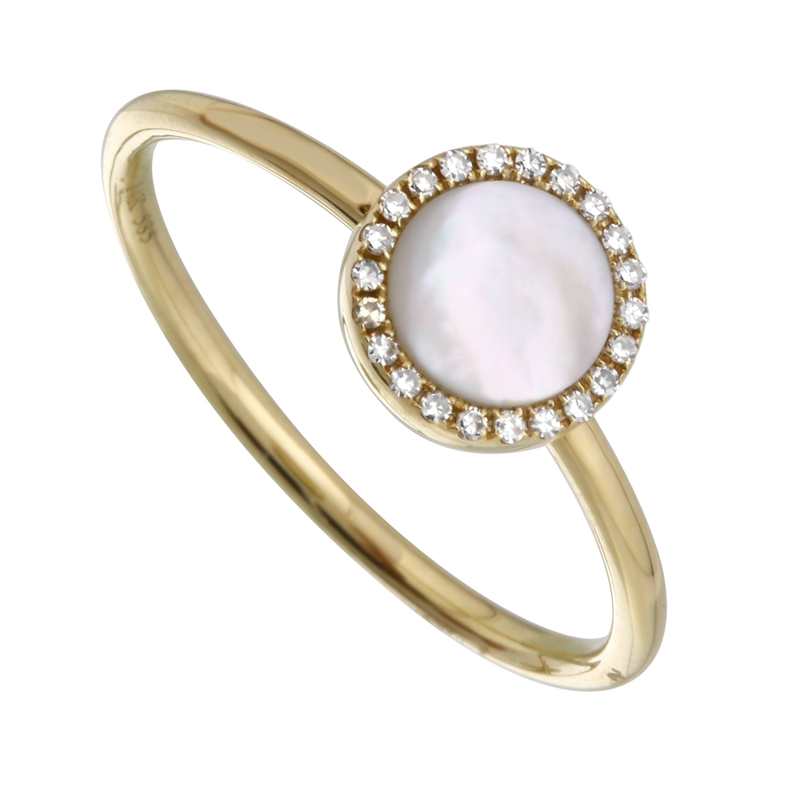 Mother of Pearl Halo Ring.