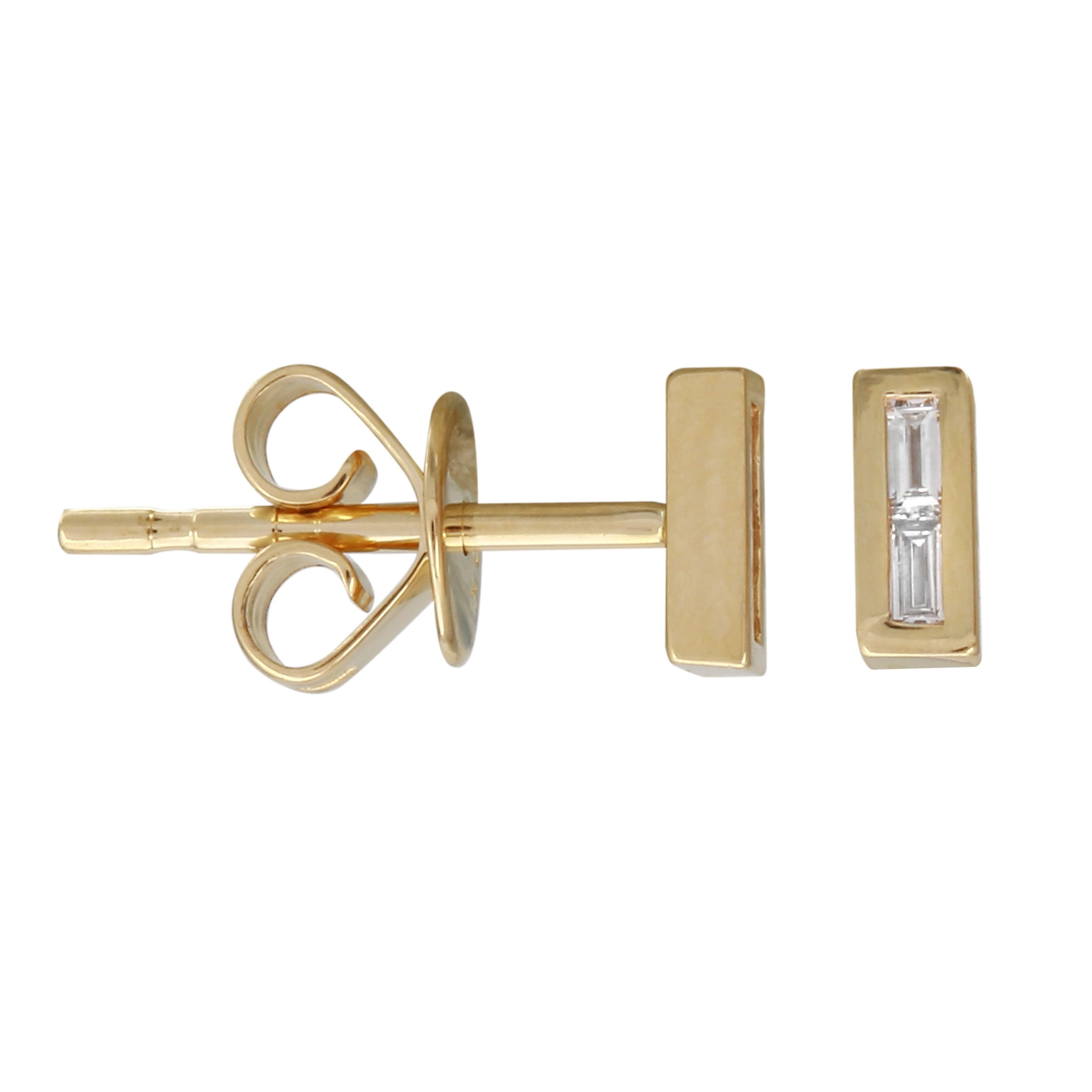 Mini Baguette Bar Earrings.
