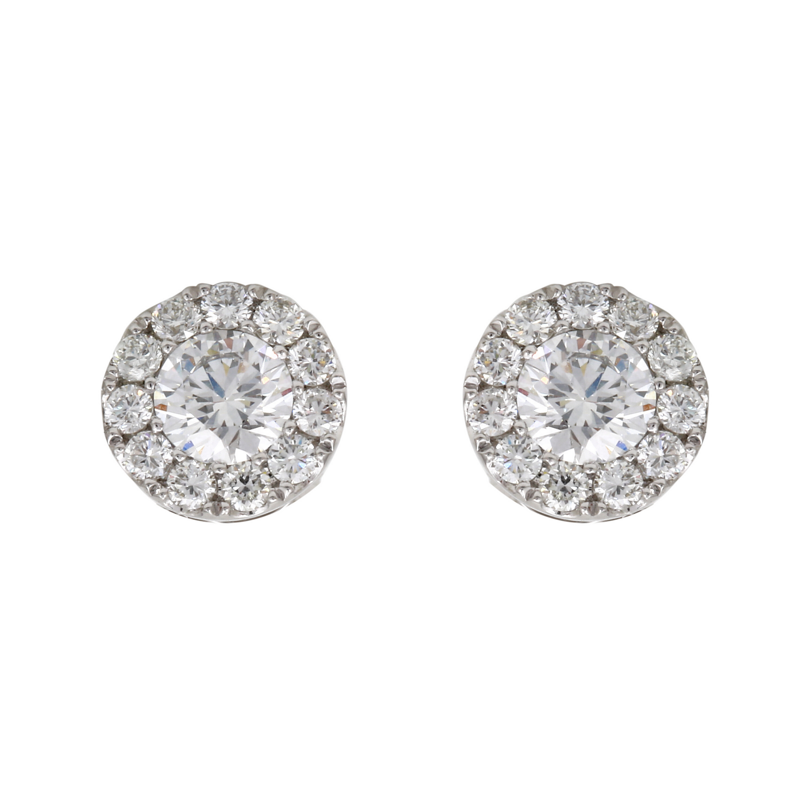 Diamond Halo Stud Earrings.