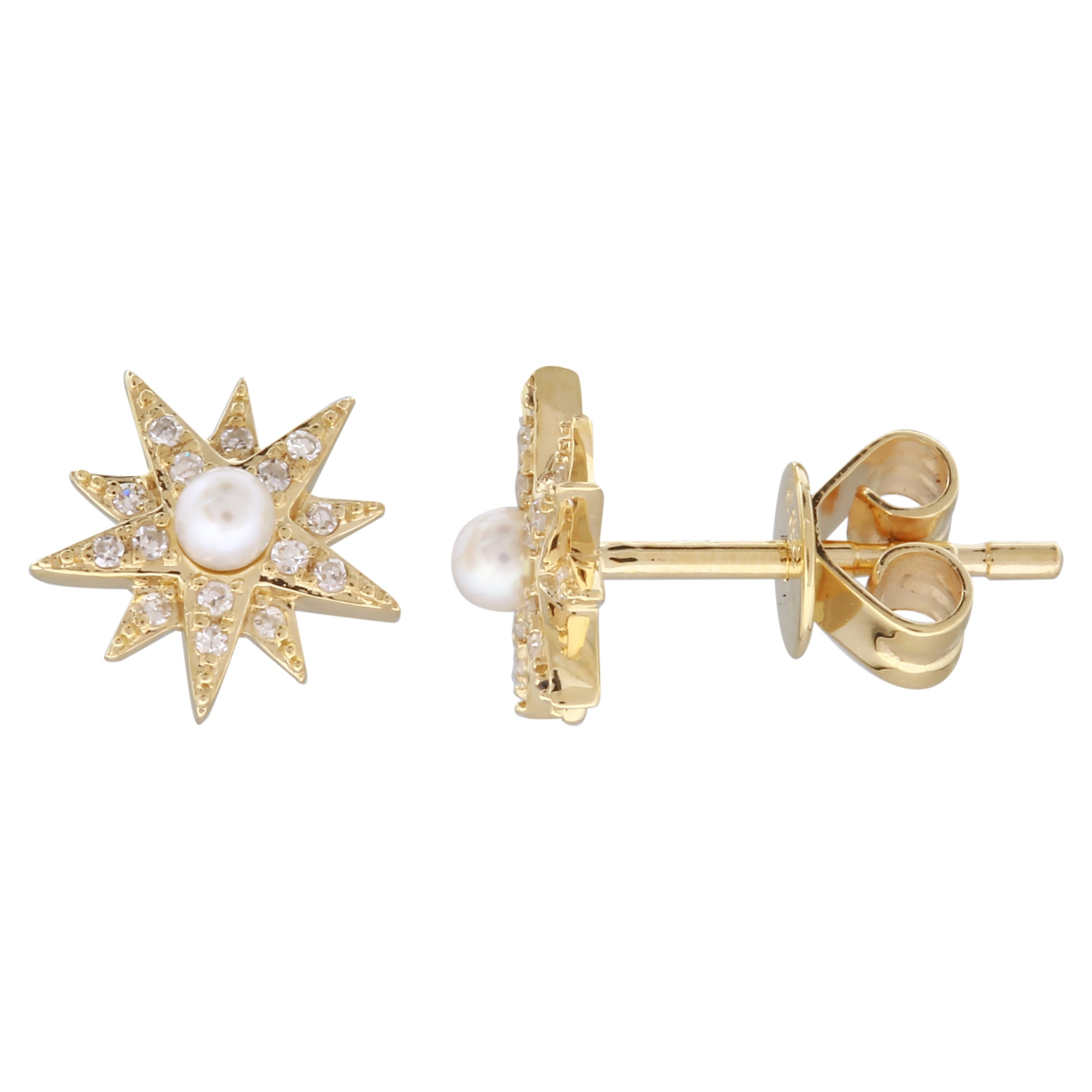 Pearl Pave Sparkle Stud Earrings.