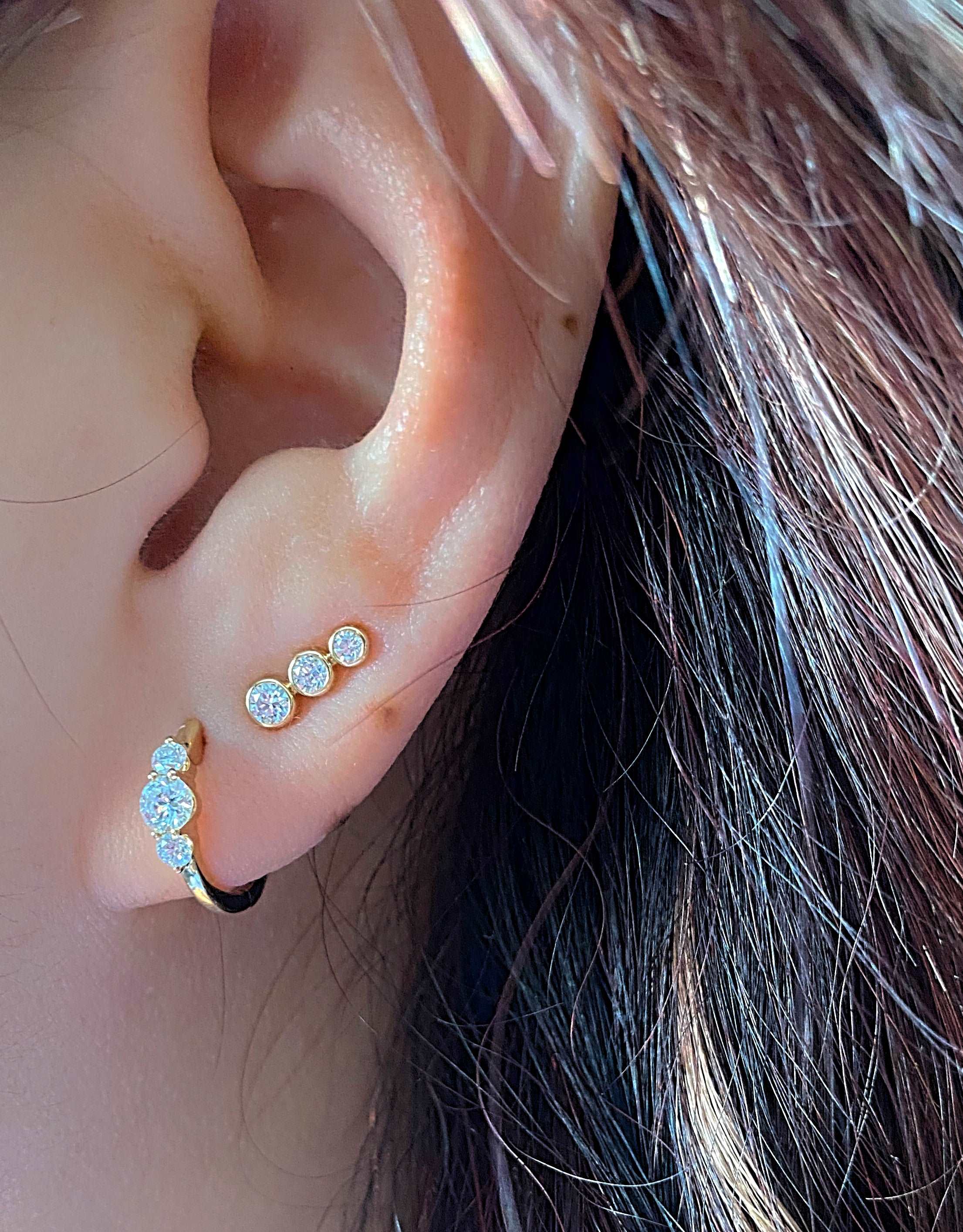 Bezel Taper Stack Earrings.