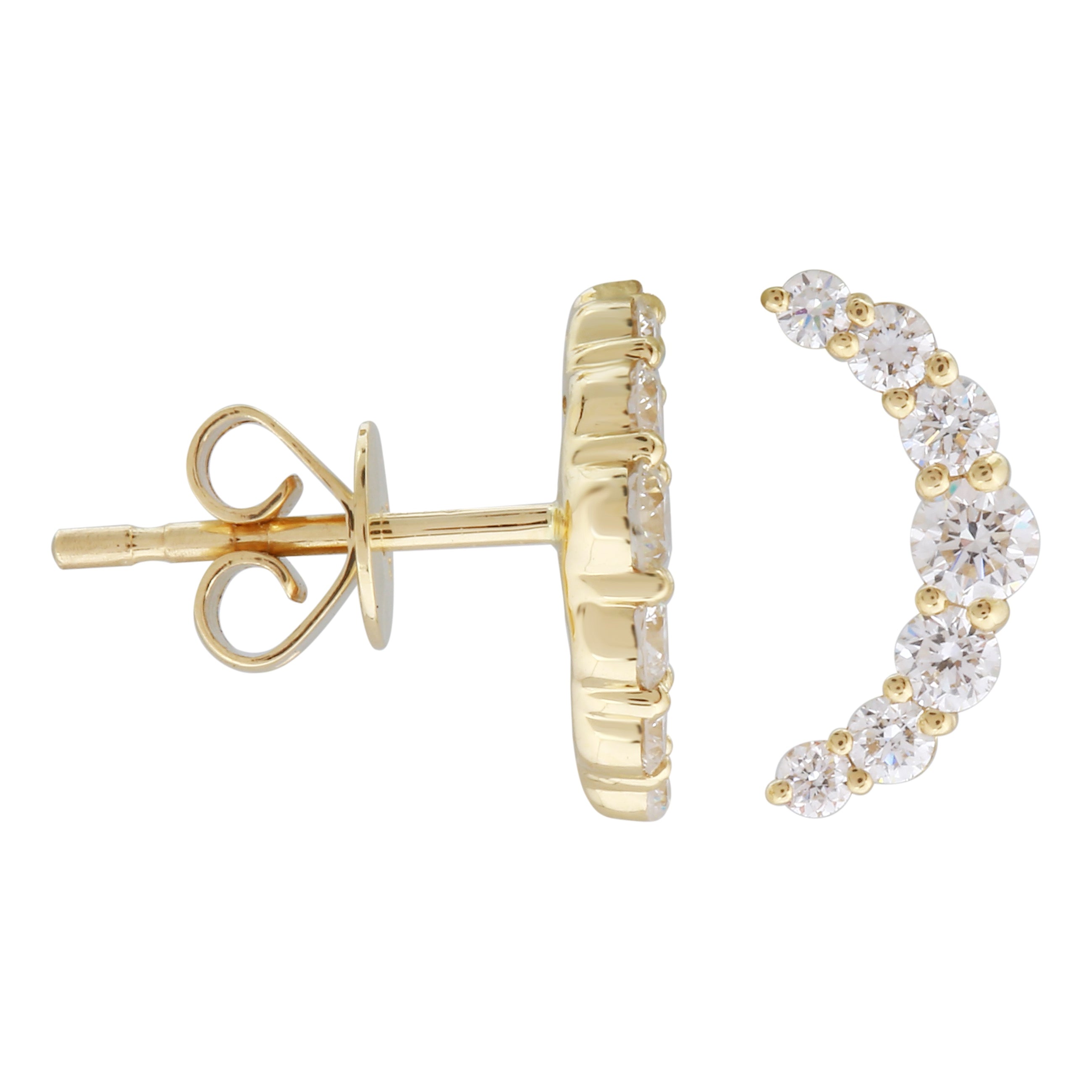 Lab Lab Grown Crescent Moon Studs.