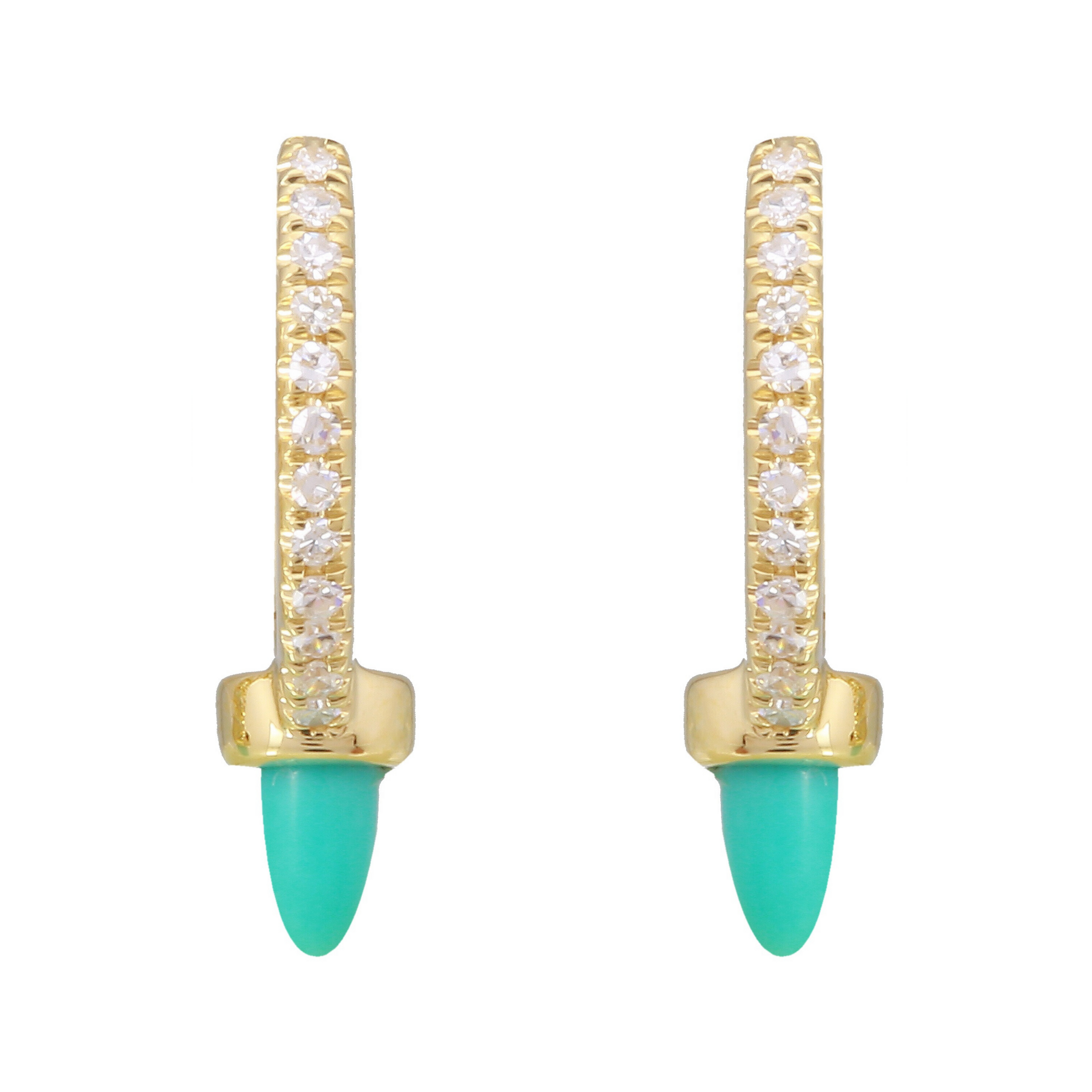 Color Gemstone Spike Huggies.