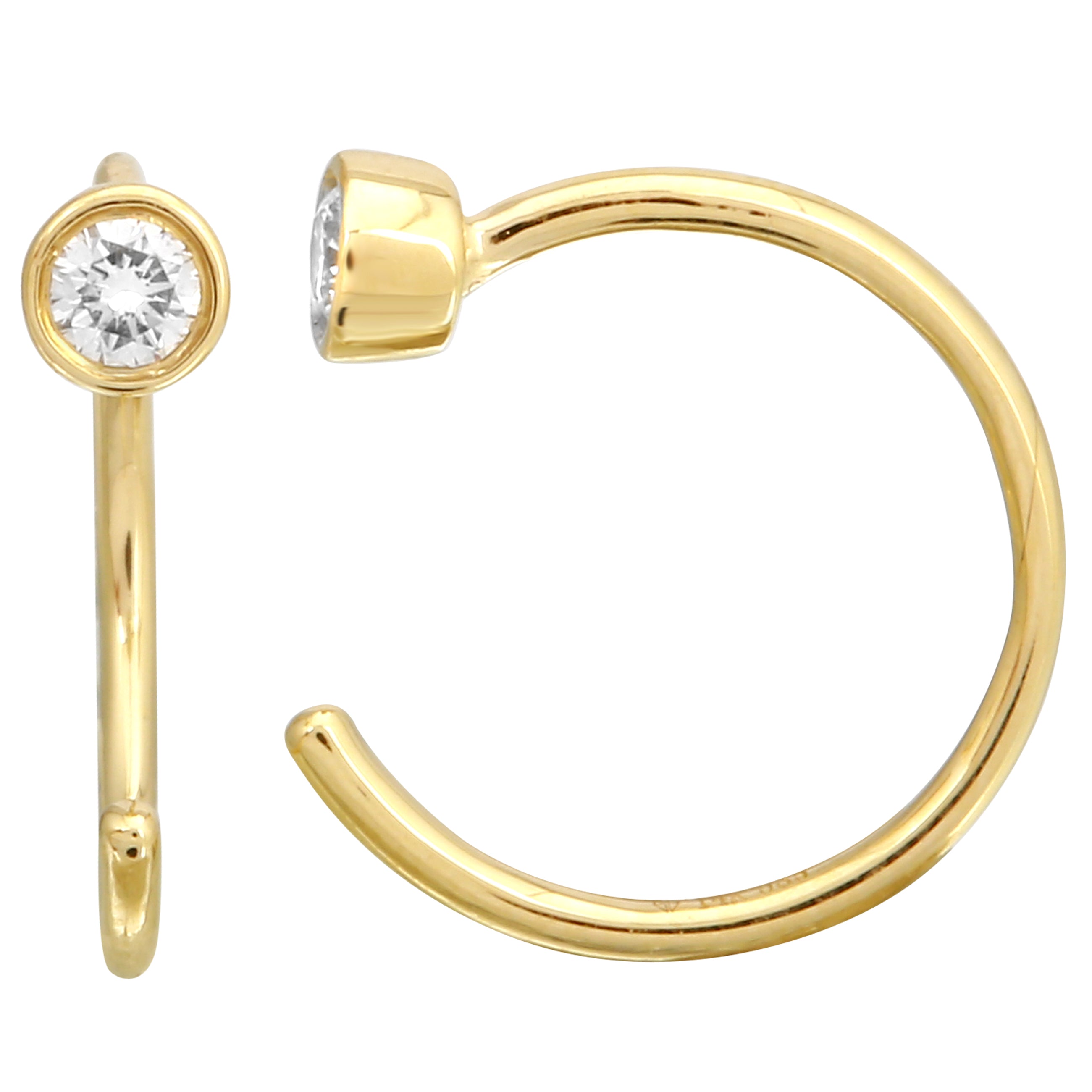Diamond Bezel Ear Jacket Threaders.