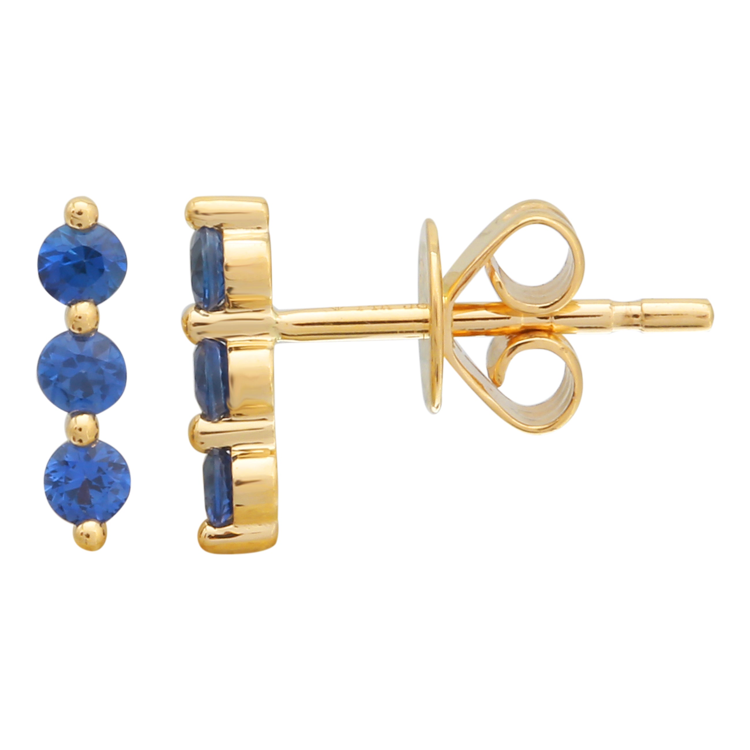 Sapphire Trio Pin Studs.
