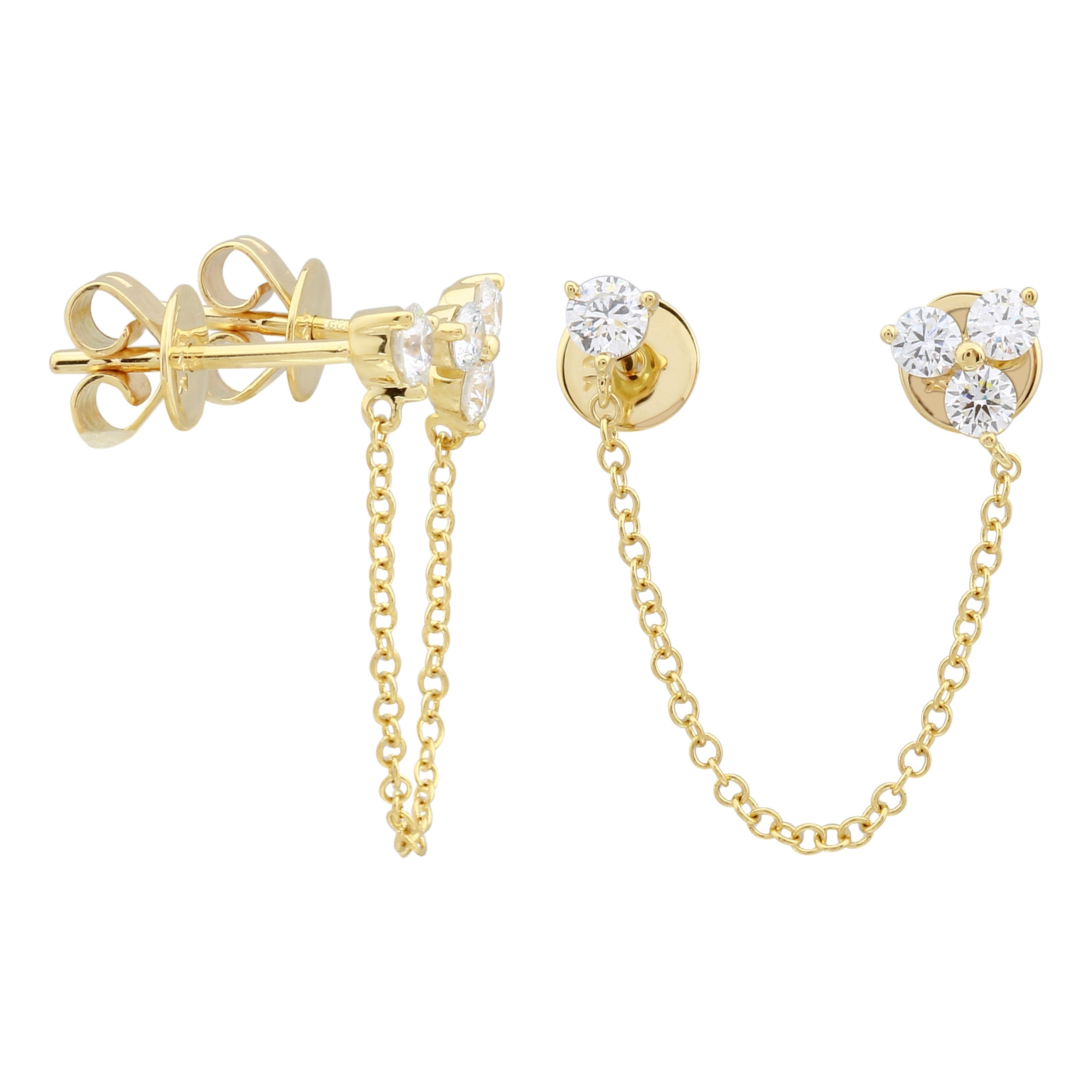 Chain Link Double Stud Earrings.