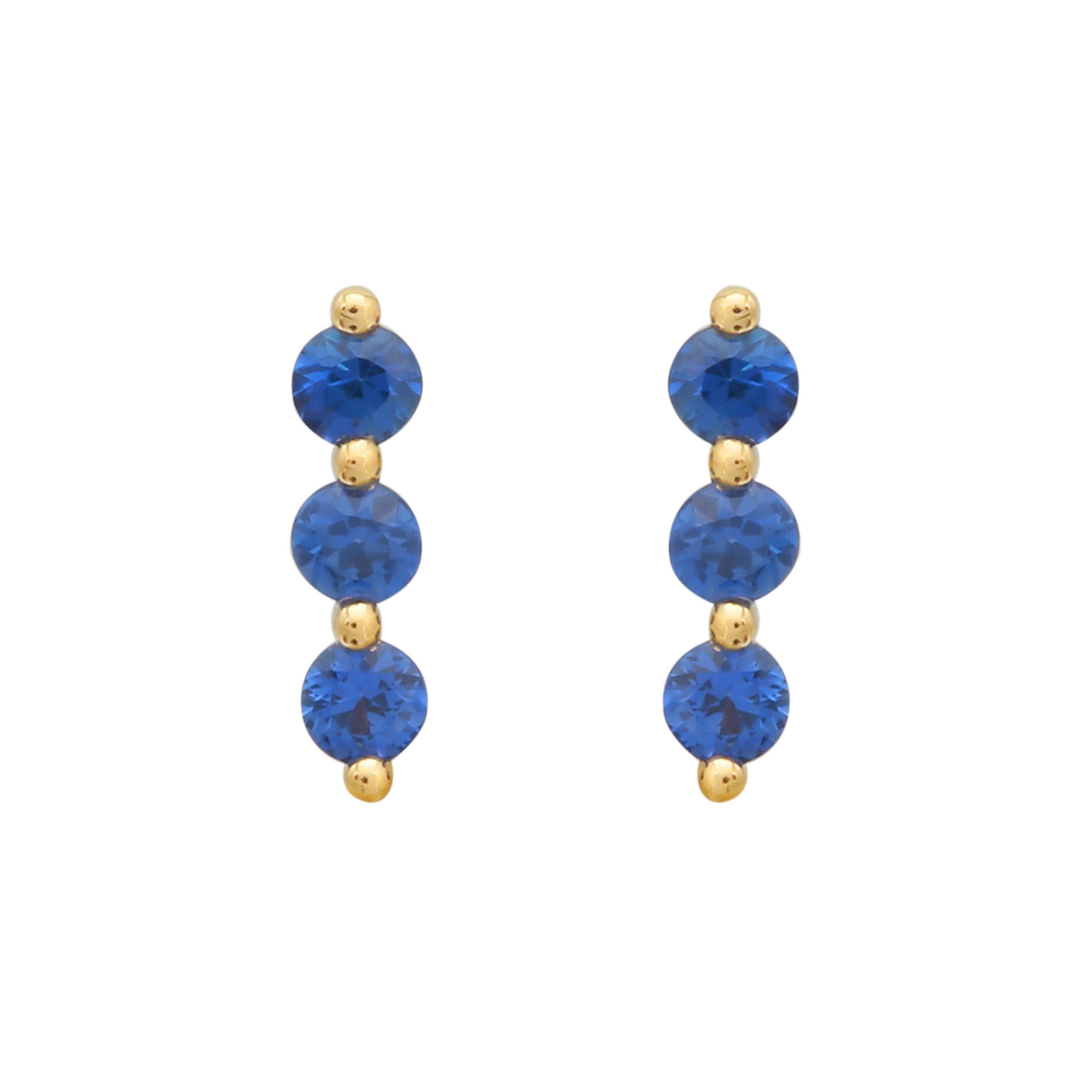 Sapphire Trio Pin Studs.