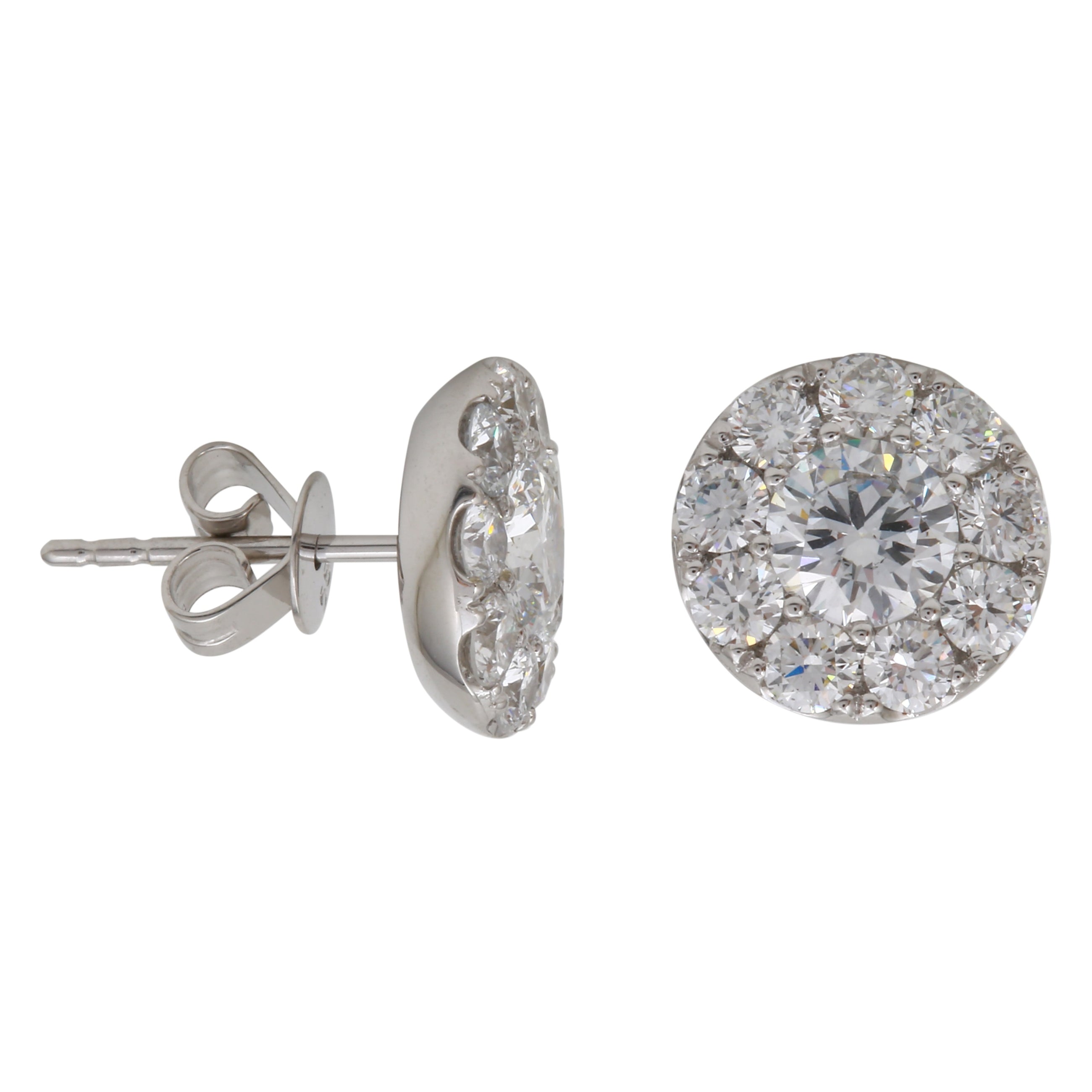 Diamond Halo Stud Earrings.
