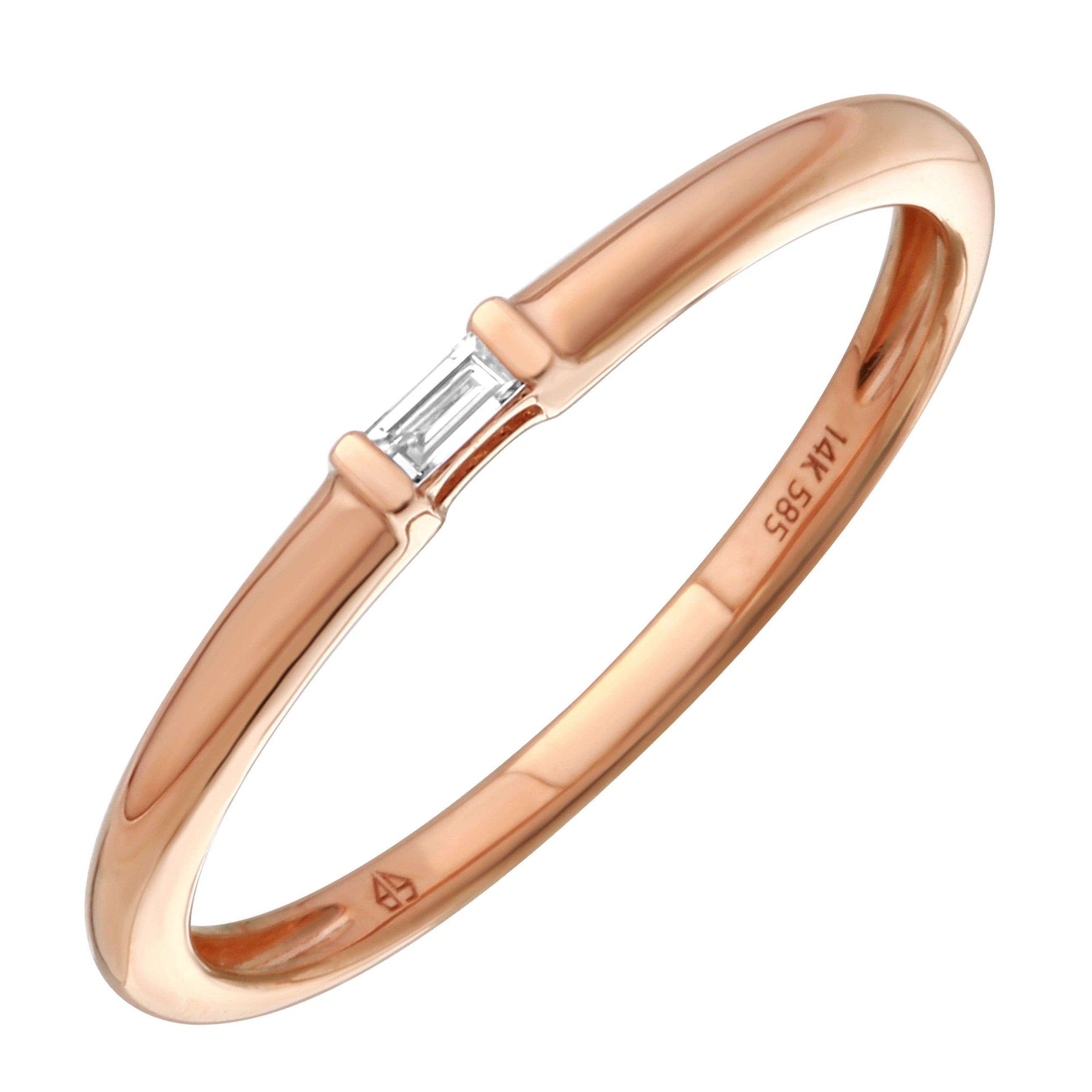 Baguette Smooth Band Ring.