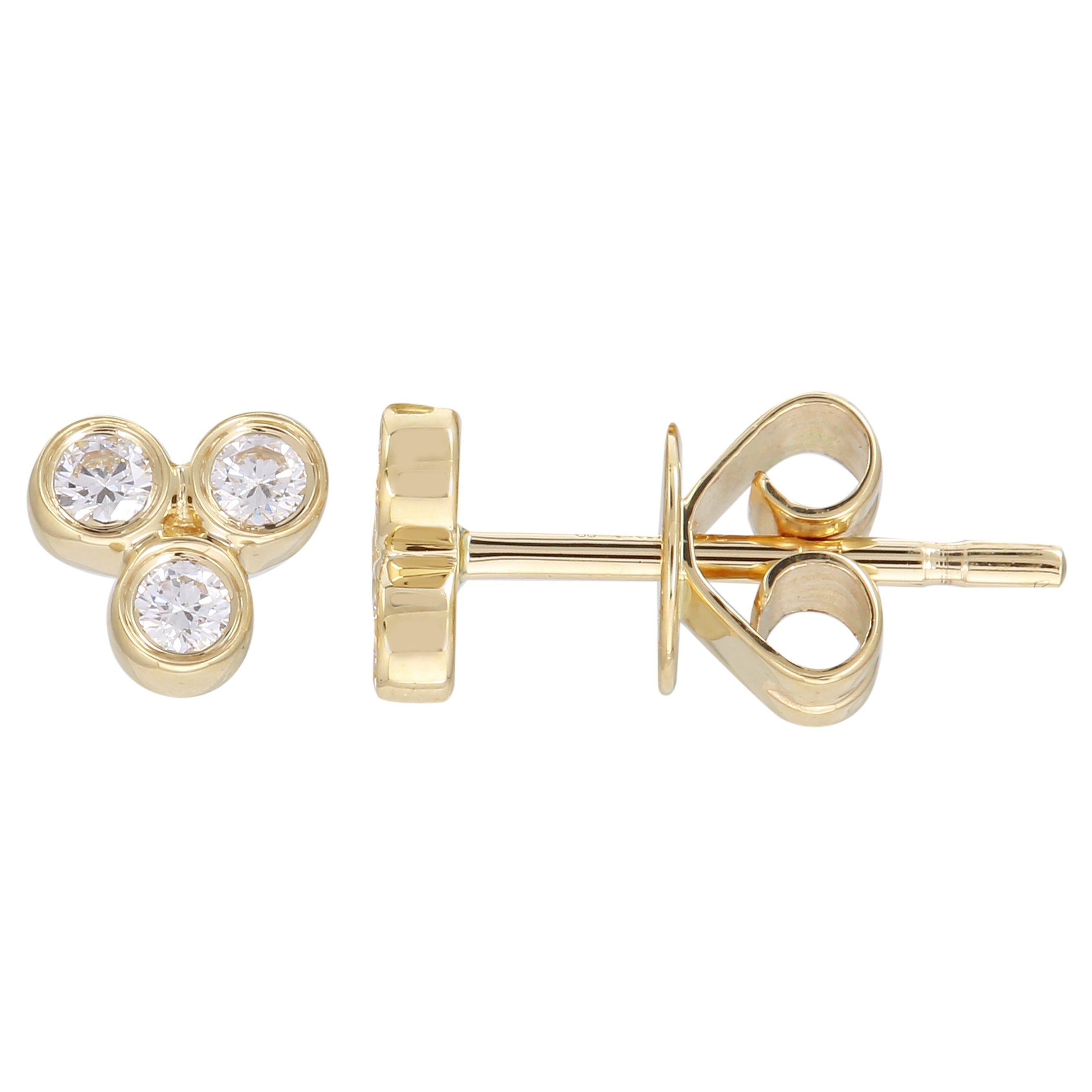 Bezel Trio Stud Earrings.