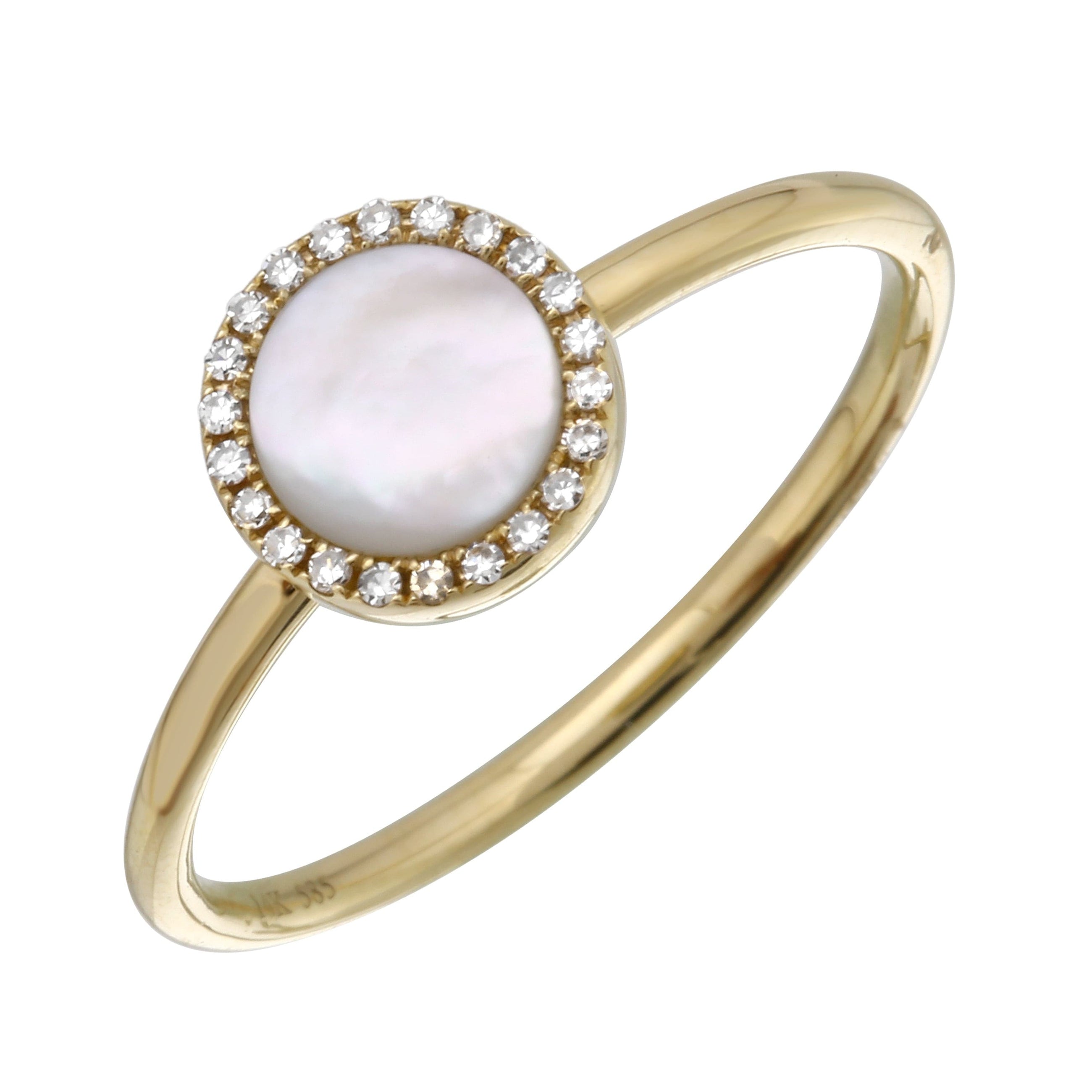 Mother of Pearl Halo Ring.
