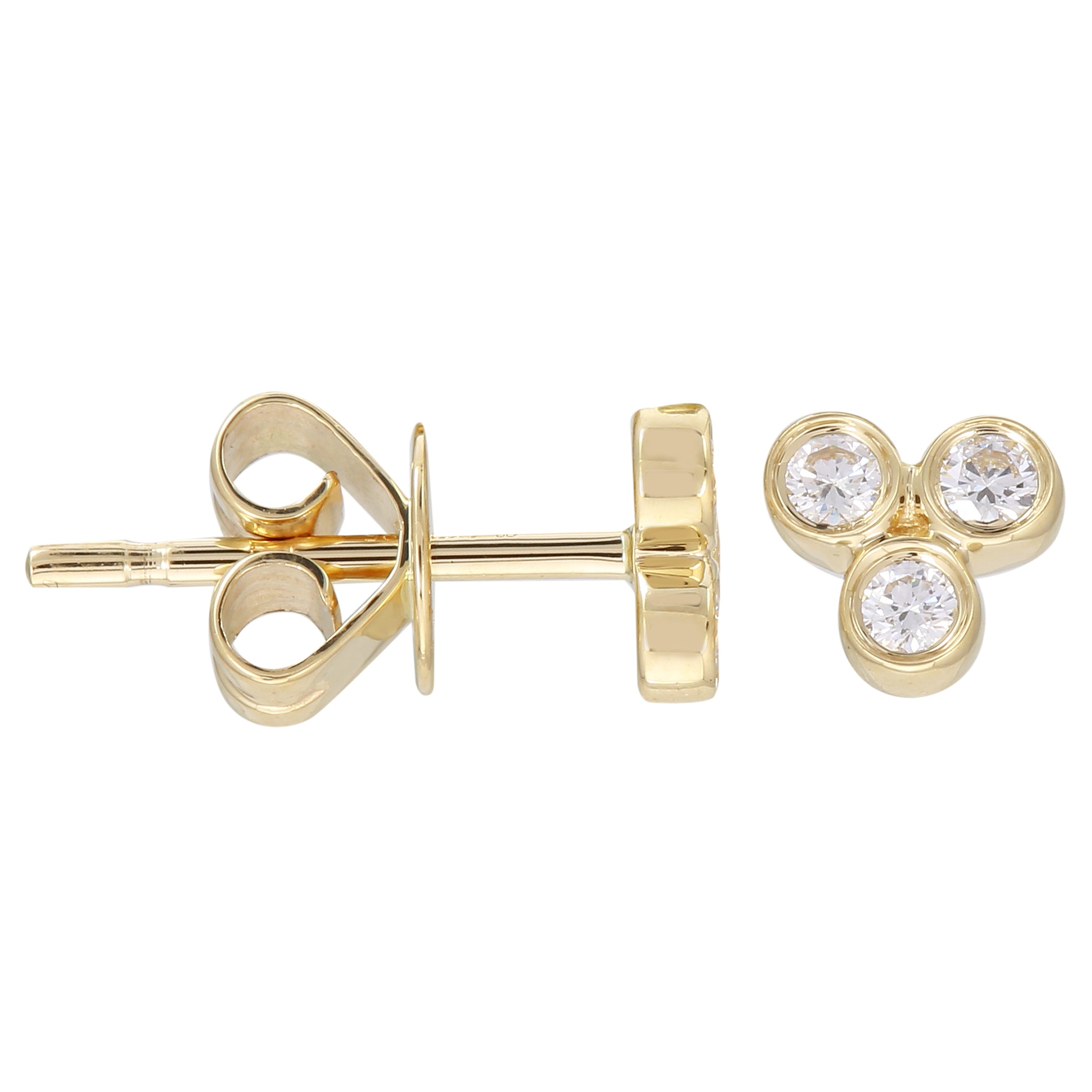 Bezel Trio Stud Earrings.