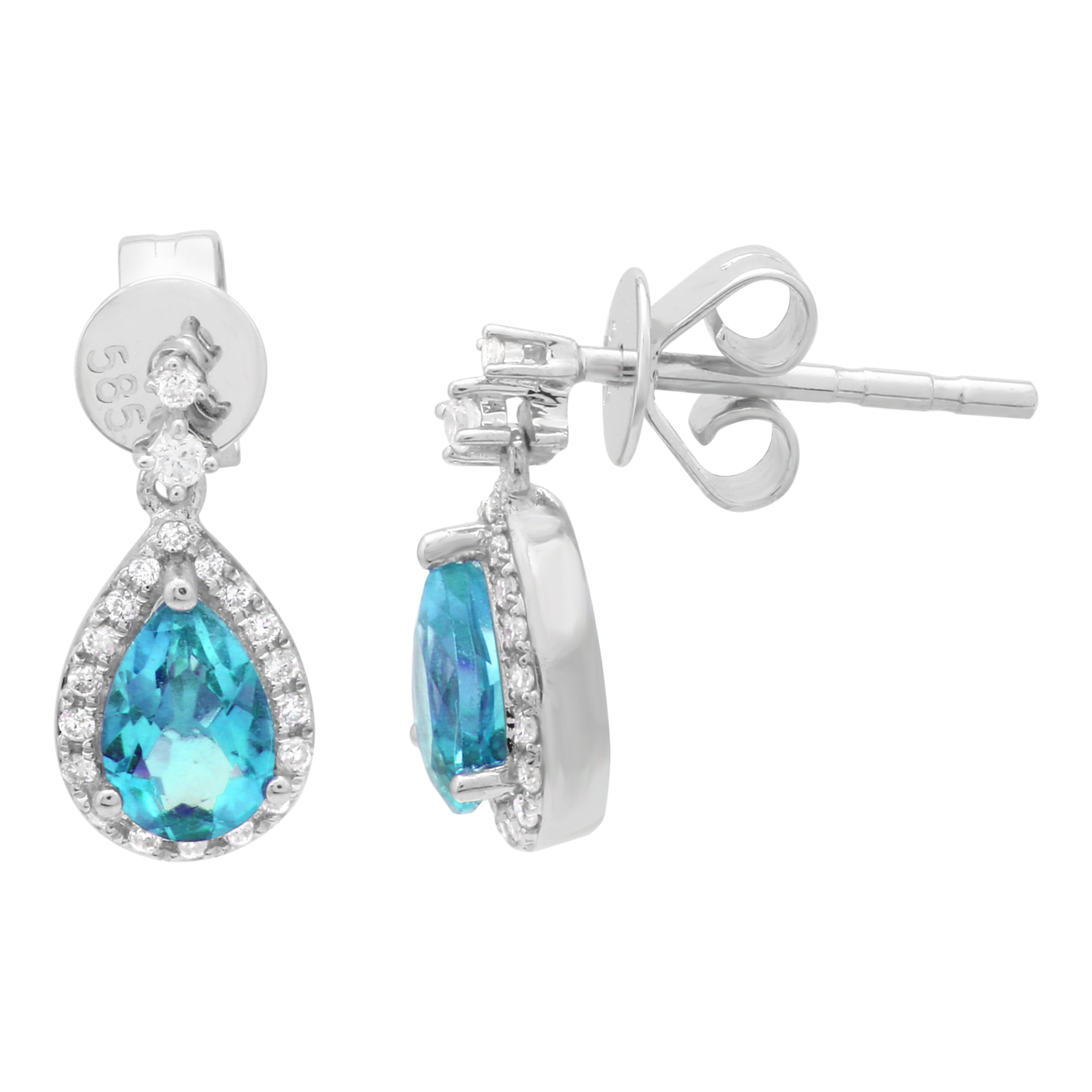 Pear Topaz Drop Studs.