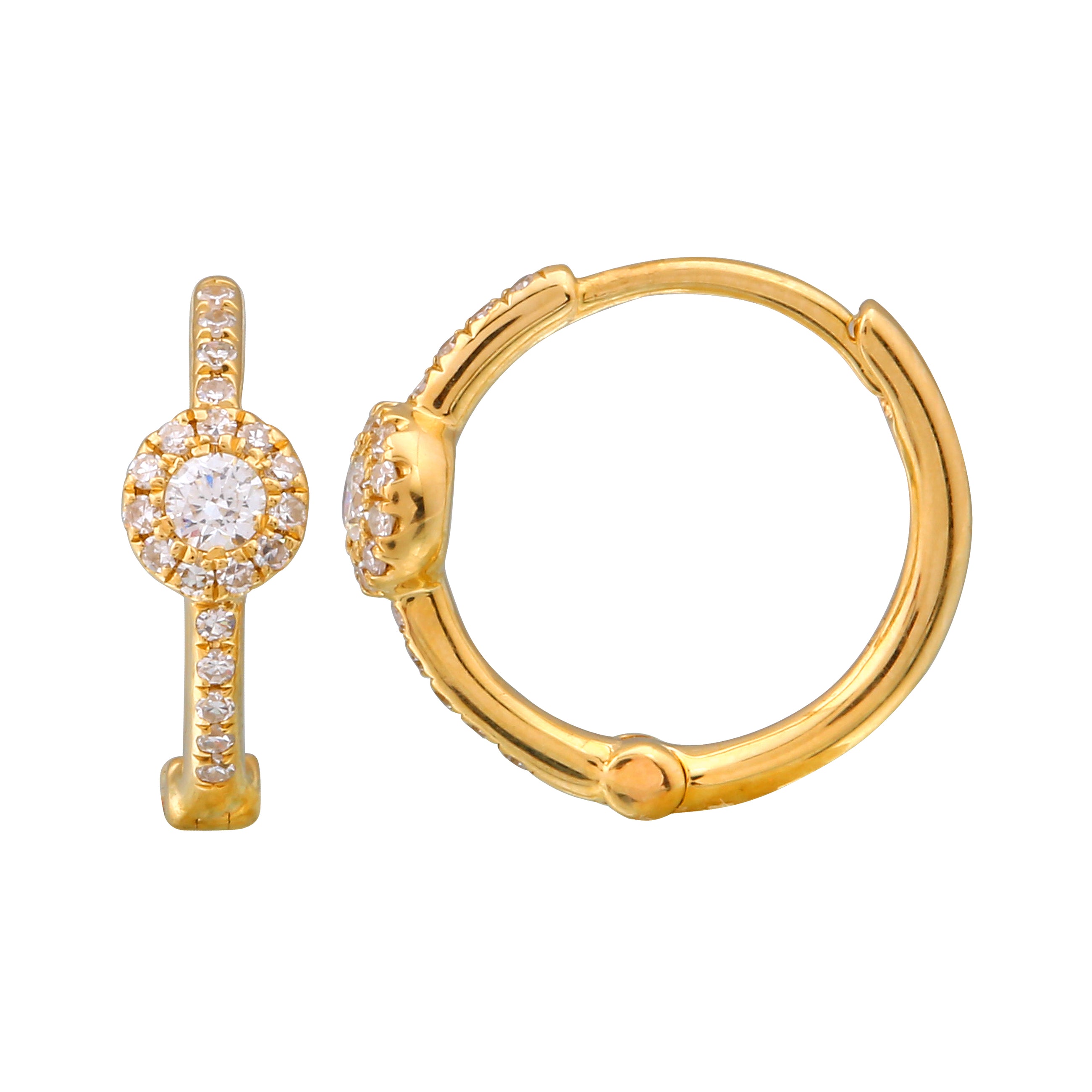 Diamond Halo Huggies.