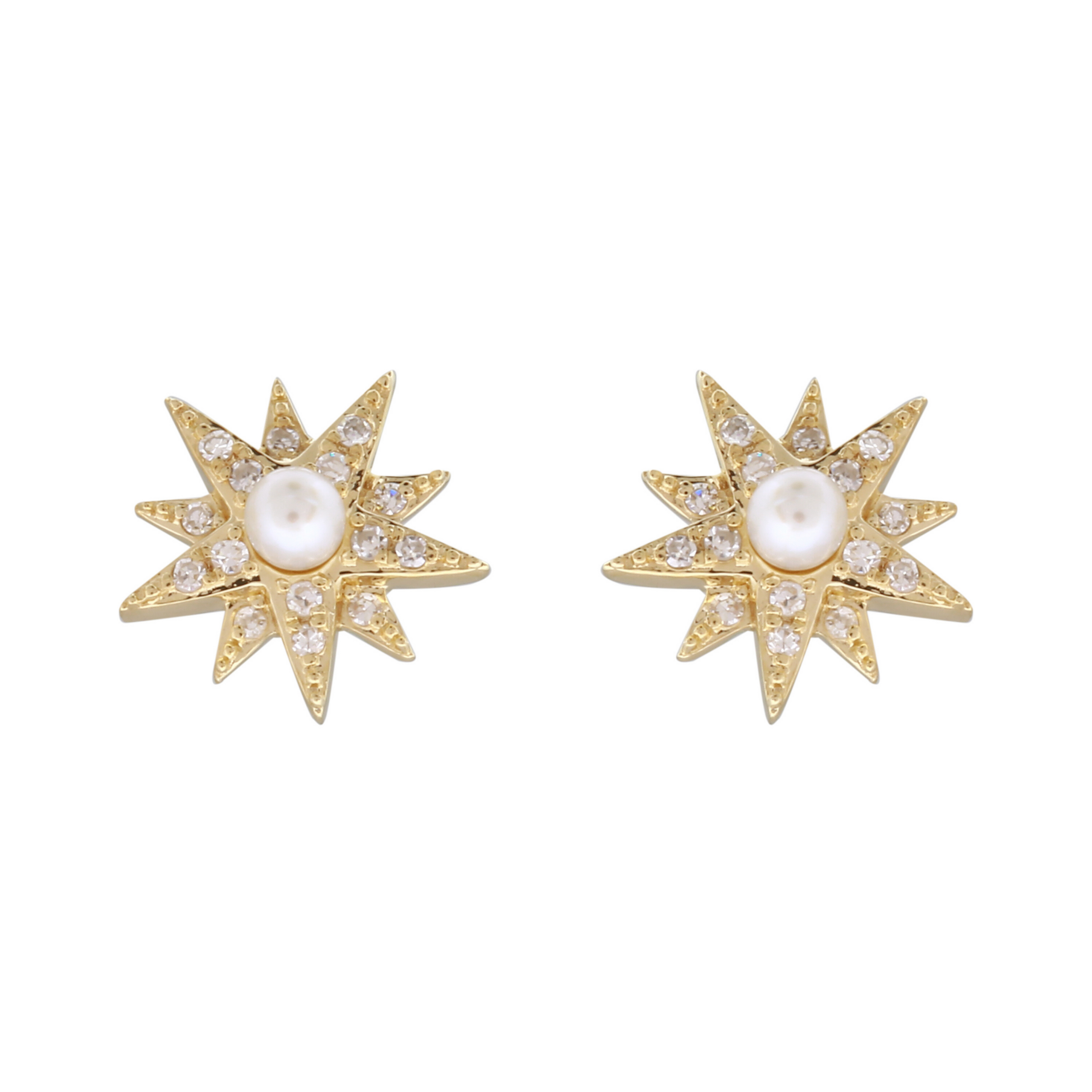 Pearl Pave Sparkle Stud Earrings.