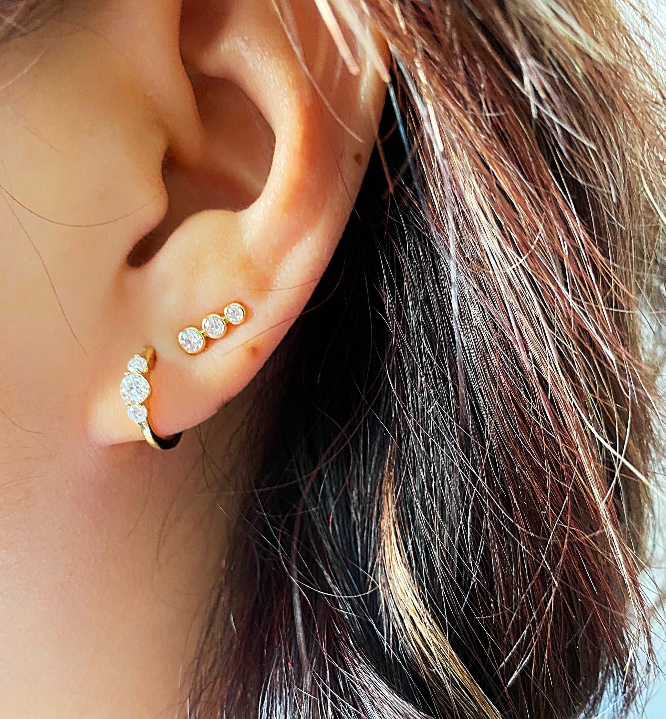 Bezel Taper Stack Earrings.