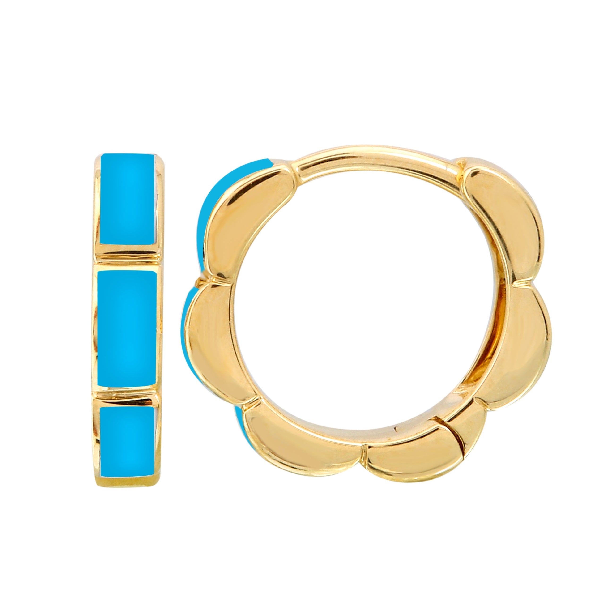 Enamel Flower Hoops.