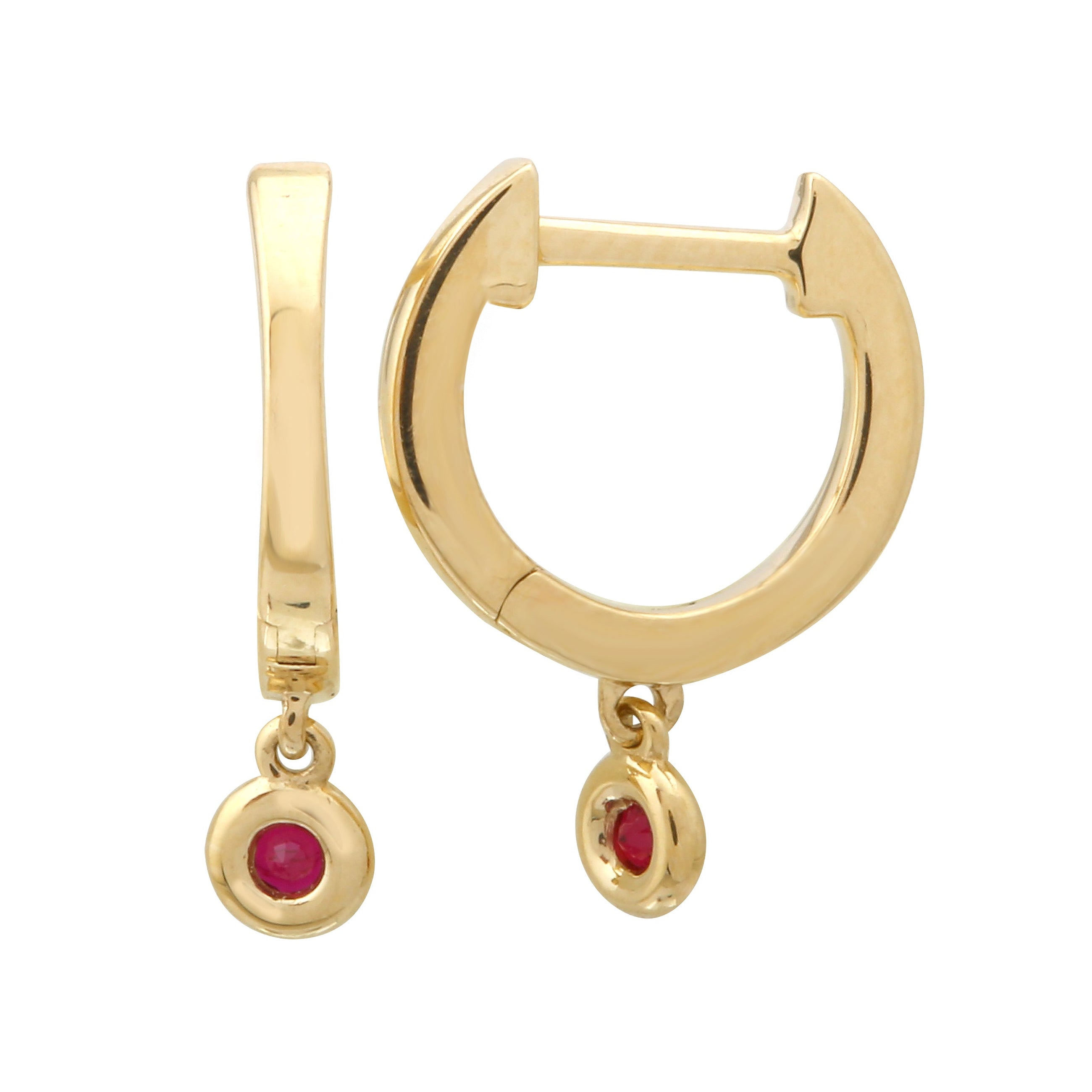 Gemstone Drop Huggies.