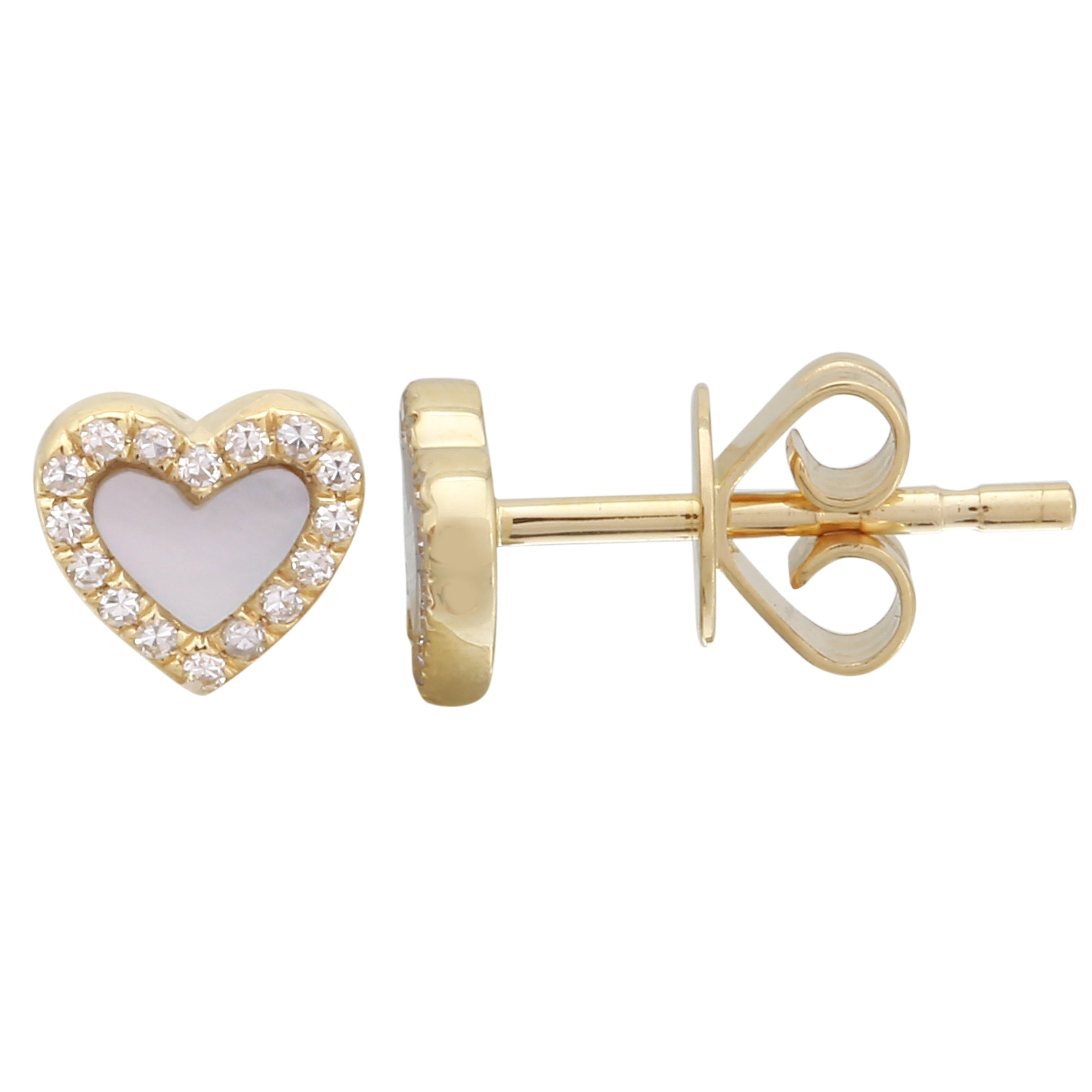 Mini Gemstone Halo Heart Studs.