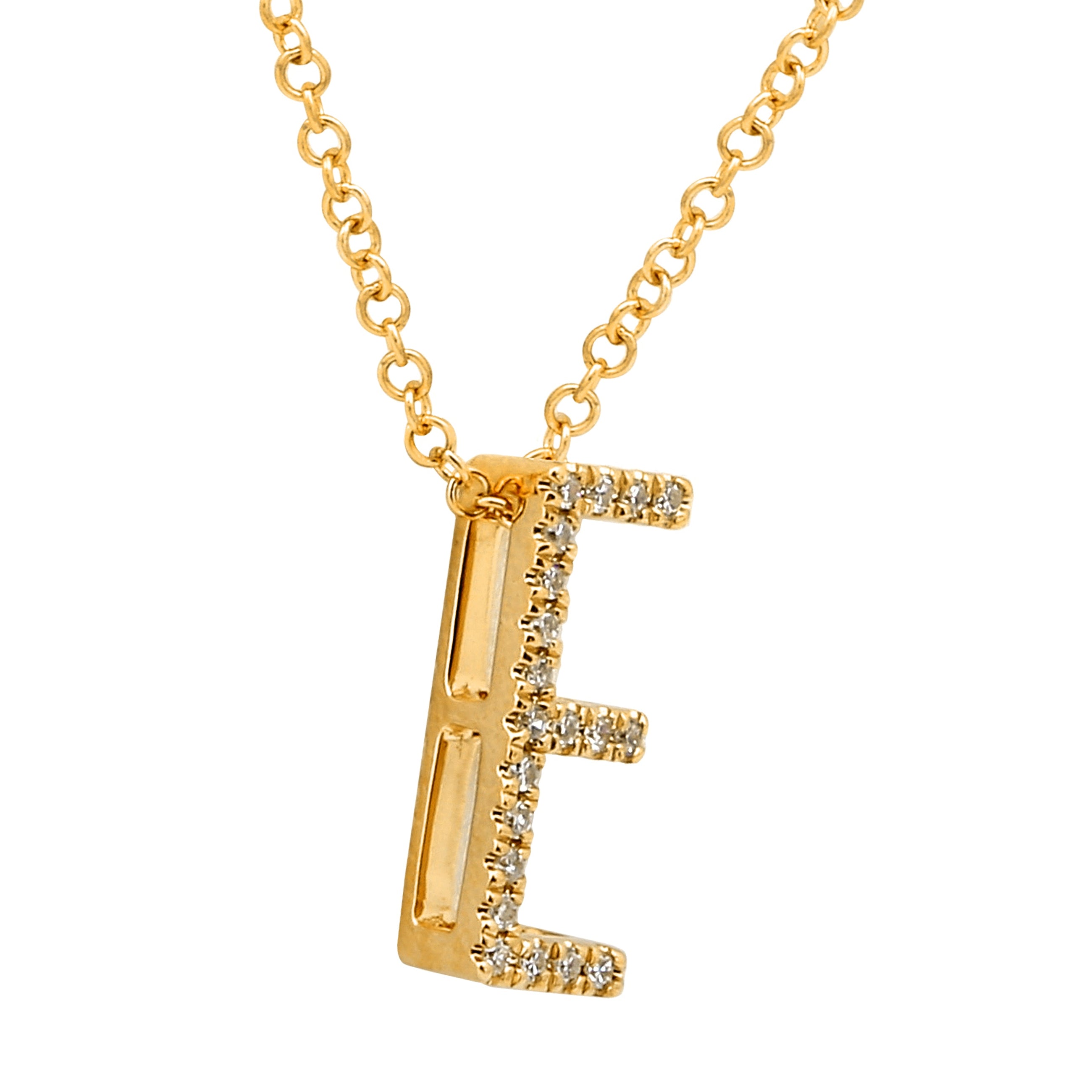 3D Initial Diamond Necklace.