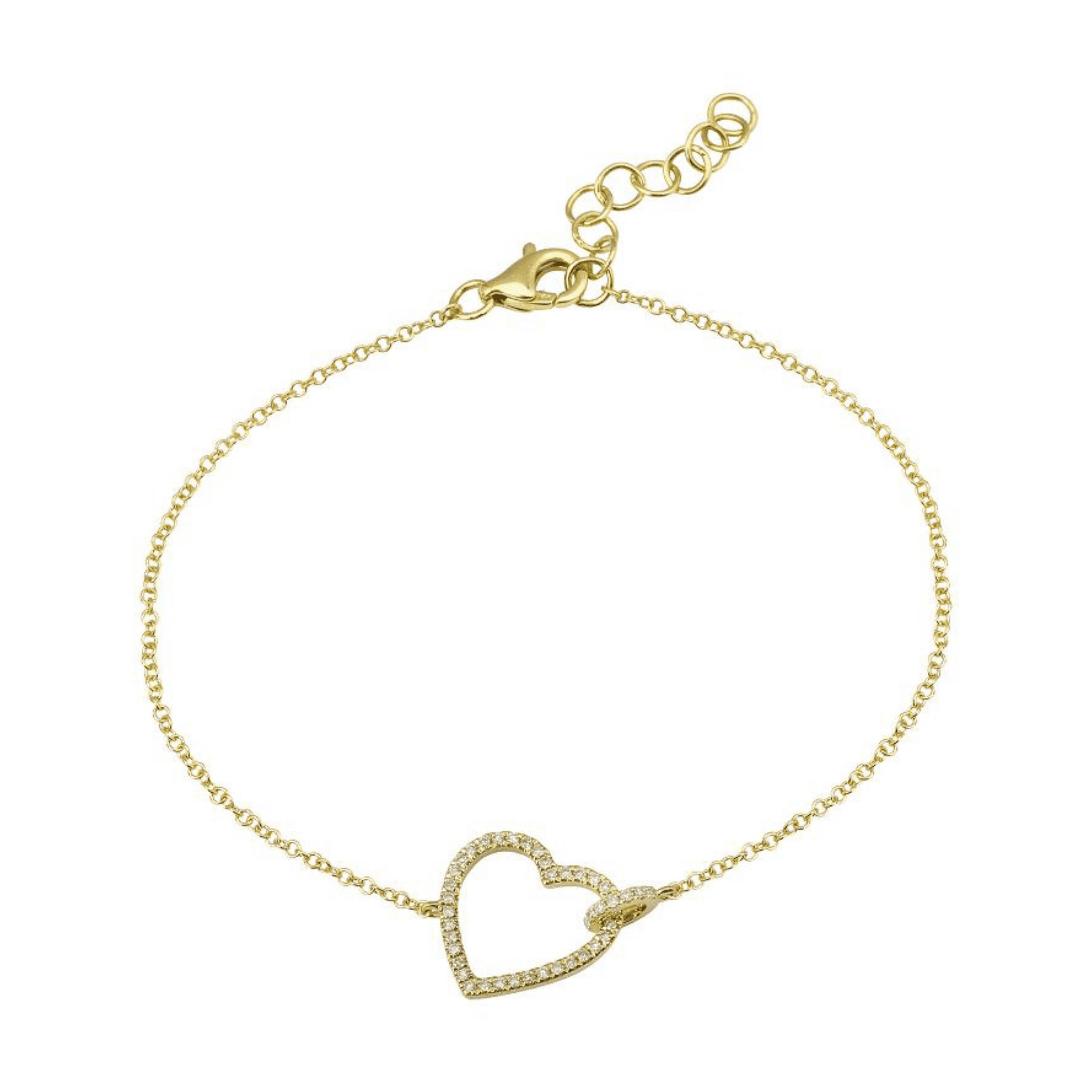 Open Heart Connecting Charms Bracelet.