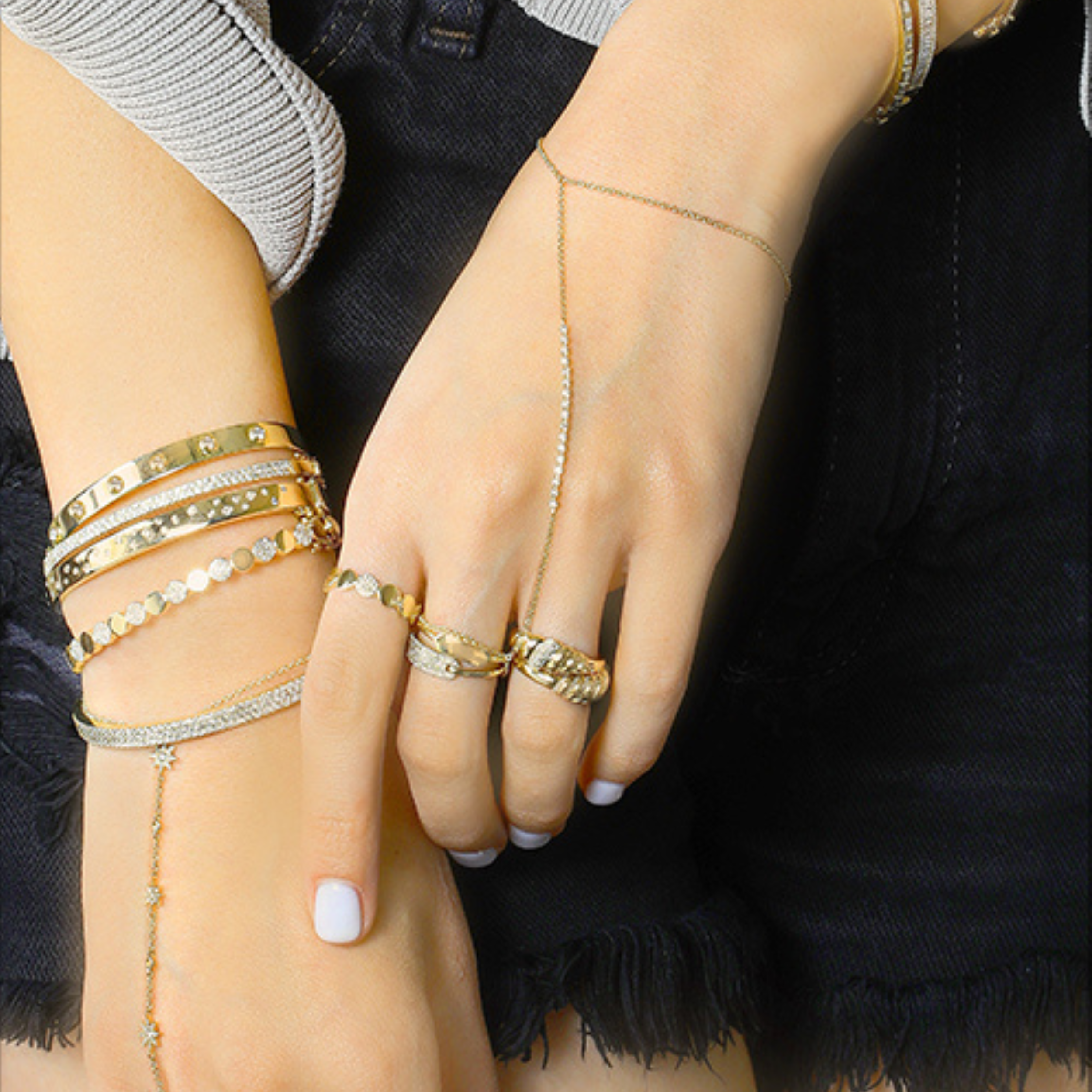 Diamond Hand Chain Bracelet.