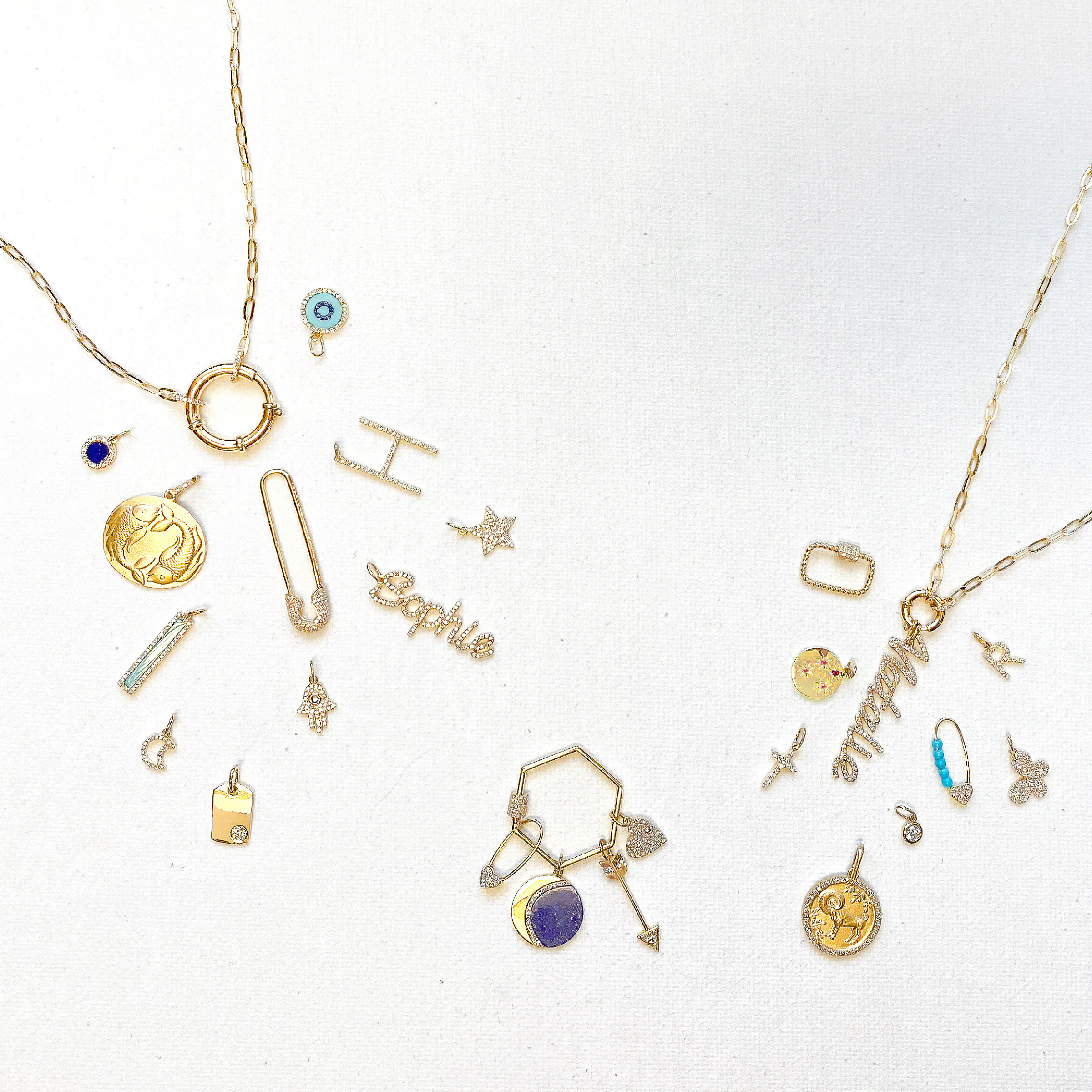 Spring Clasp Pendant Paperclip Necklace.