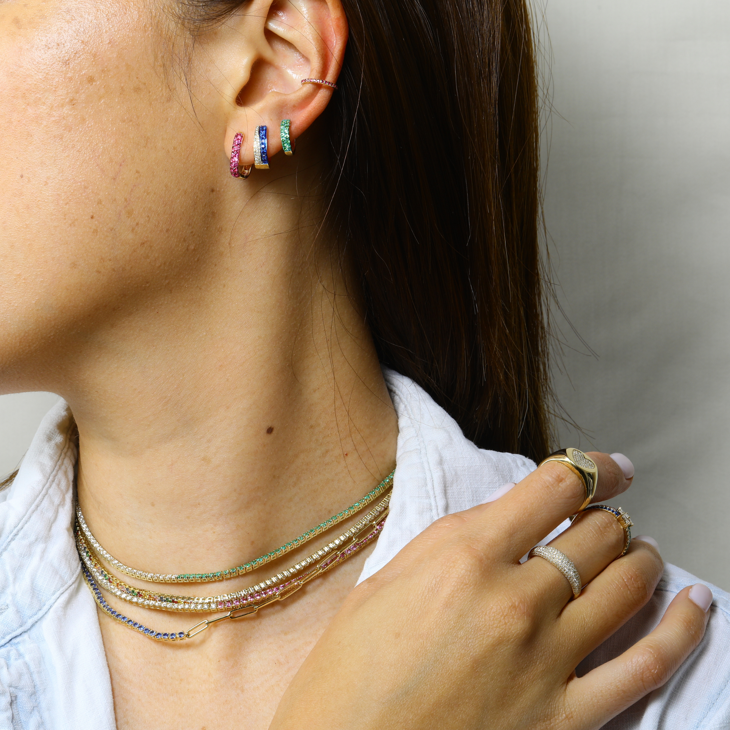 Pink Sapphire Hoops.