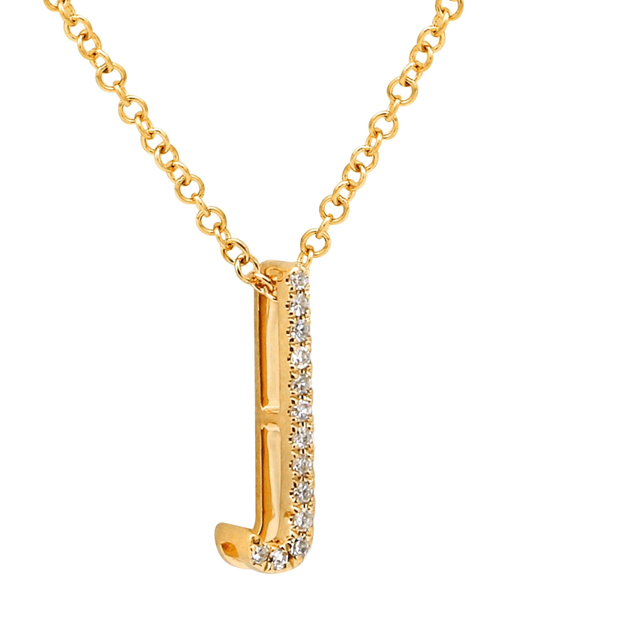 3D Initial Diamond Necklace.