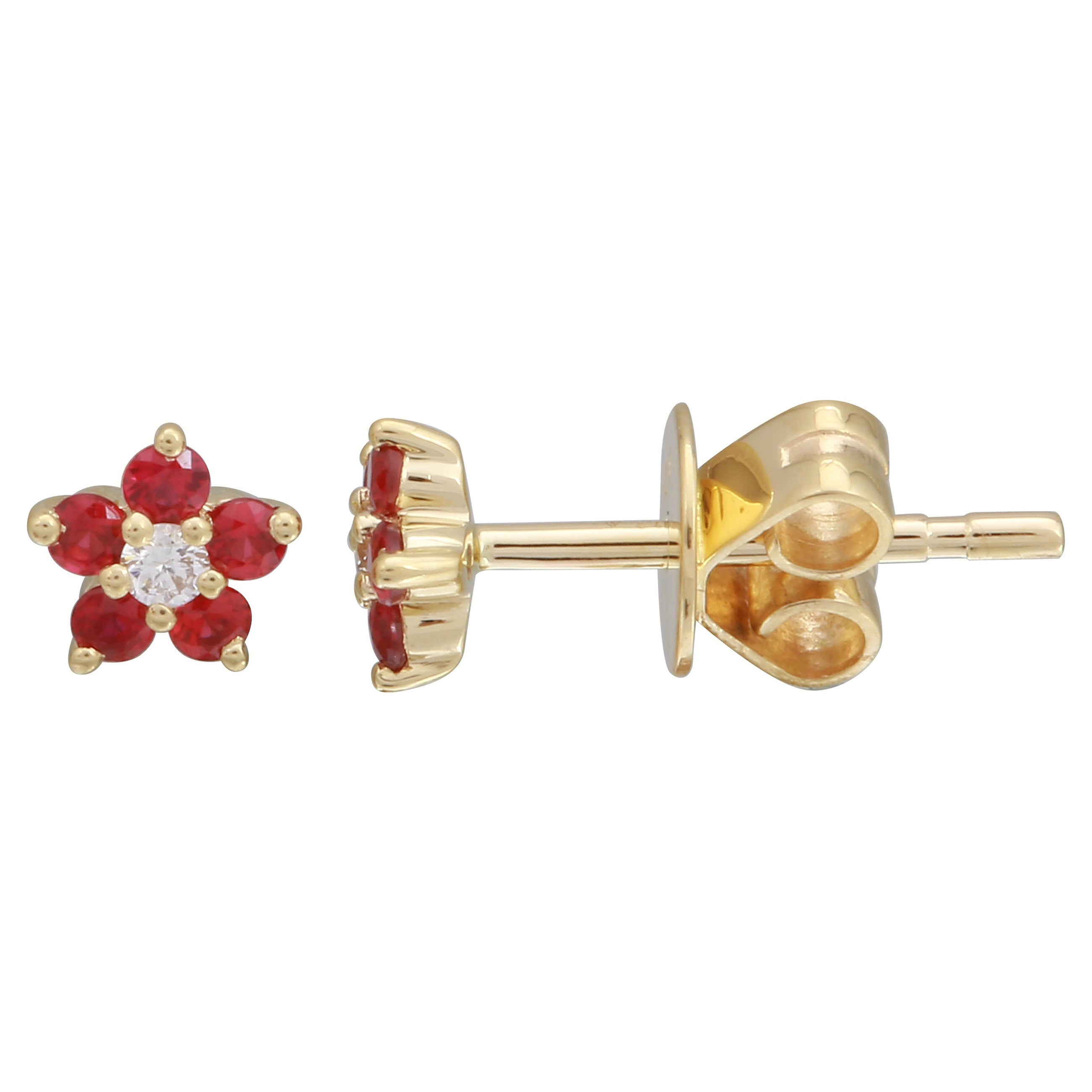 Gemstone Flower Studs.
