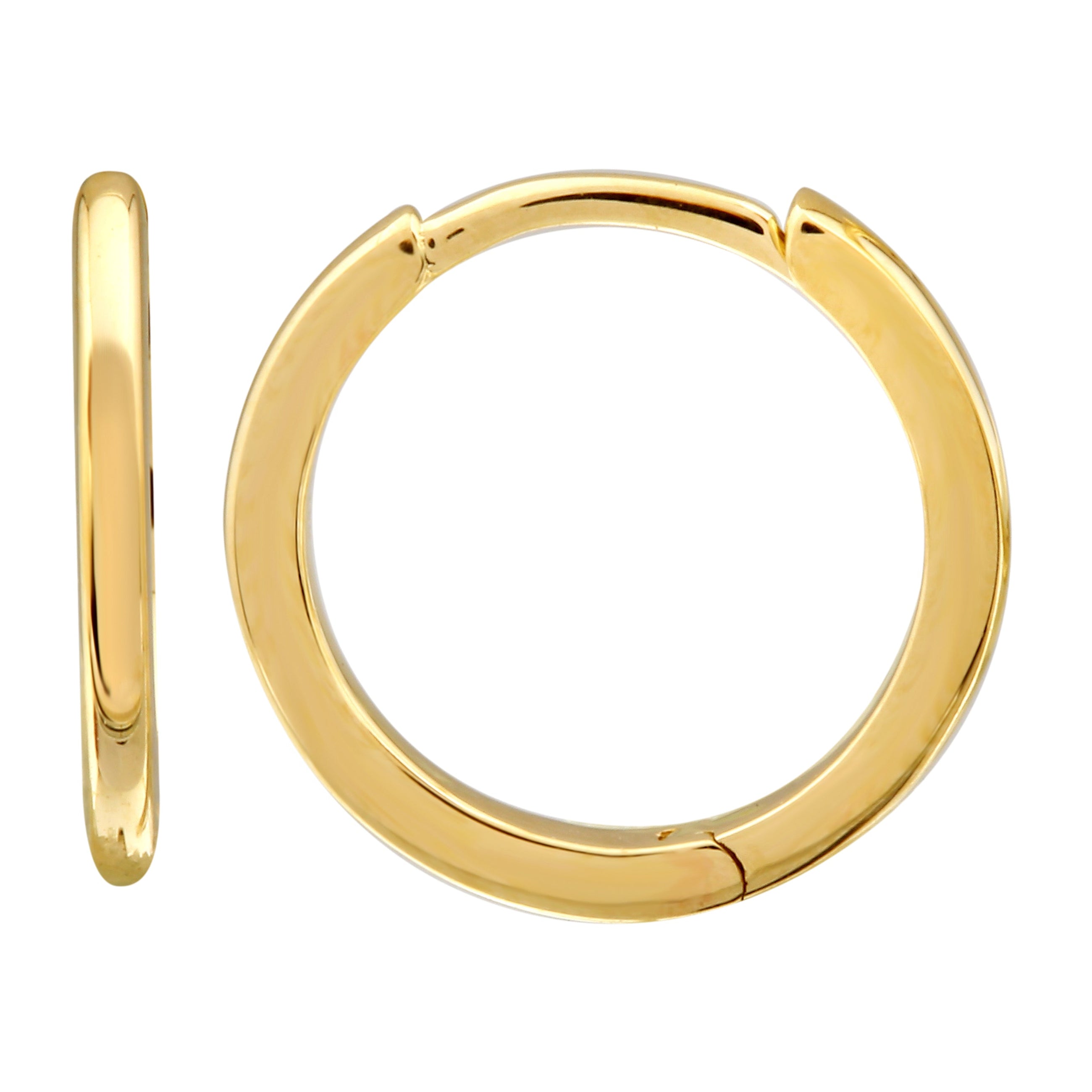 Smooth 14k Gold Huggie Earrings.