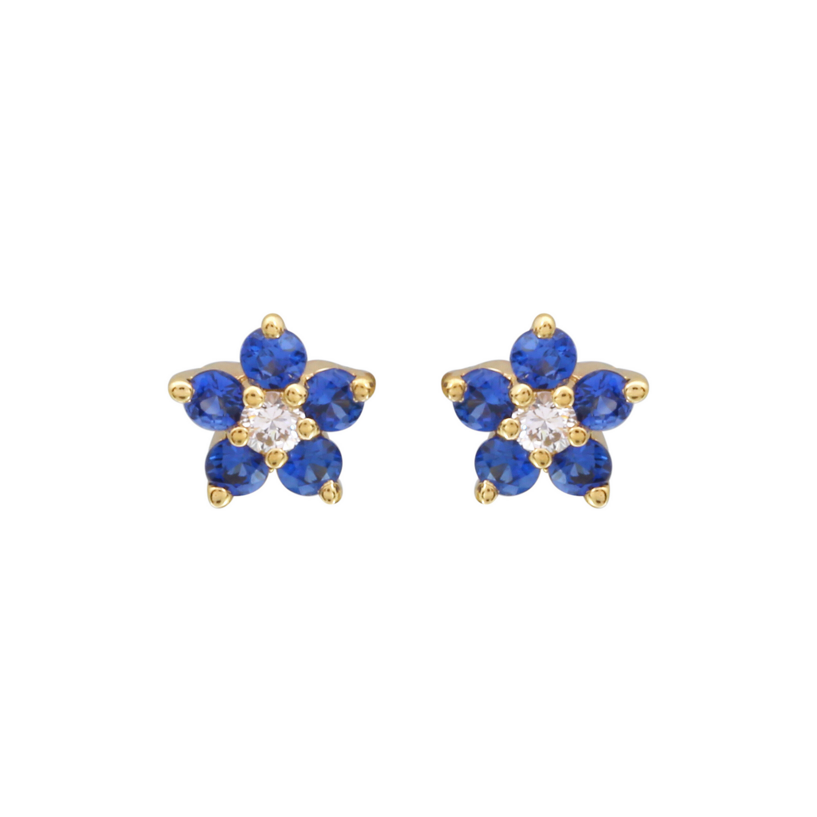 Gemstone Flower Studs.