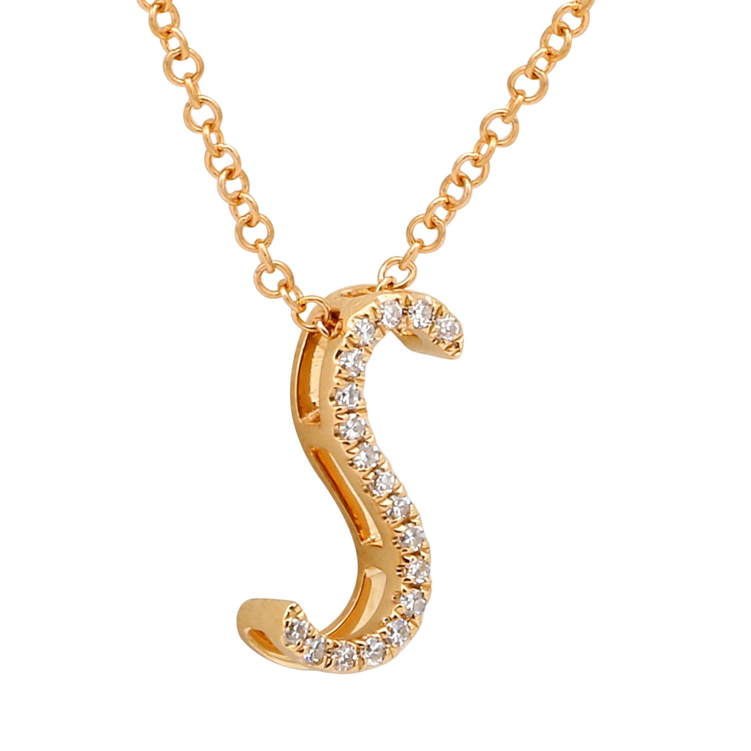 3D Initial Diamond Necklace.