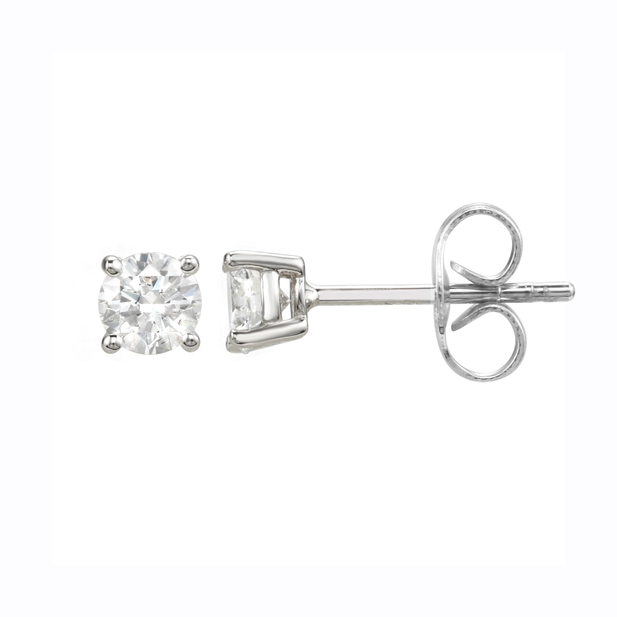 "Timeless Essentials" 14k White Gold Lab Created Diamond Stud Earrings (1/2 cttw, E-F Color, VS2-SI1 Clarity) - ecomarkdiamonds