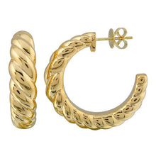 Light Weight Gold Croissant Open Hoop Earrings - ECOMARK Diamonds