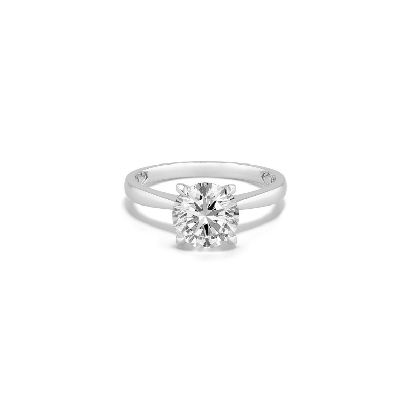 1.02 Carat Lab Grown Ideal Round Brilliant Solitaire Engagement Ring (E Color, VS2 Clarity) IGI Certified - ECOMARK Diamonds