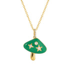 Mushroom Diamond Necklace Enamel - ECOMARK Diamonds