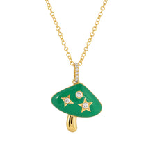 Mushroom Diamond Necklace Enamel - ECOMARK Diamonds
