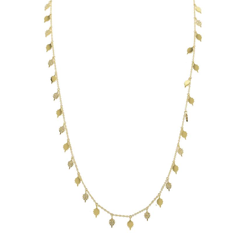 Mini Leaves Charm Necklace.