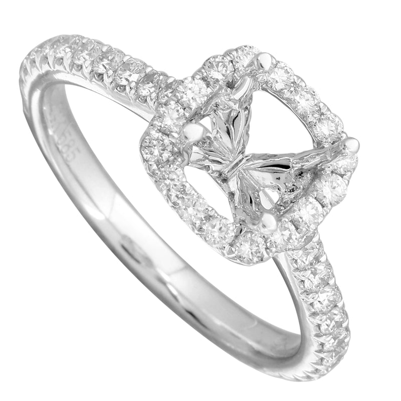 Squared Halo Engagement Ring Setting.