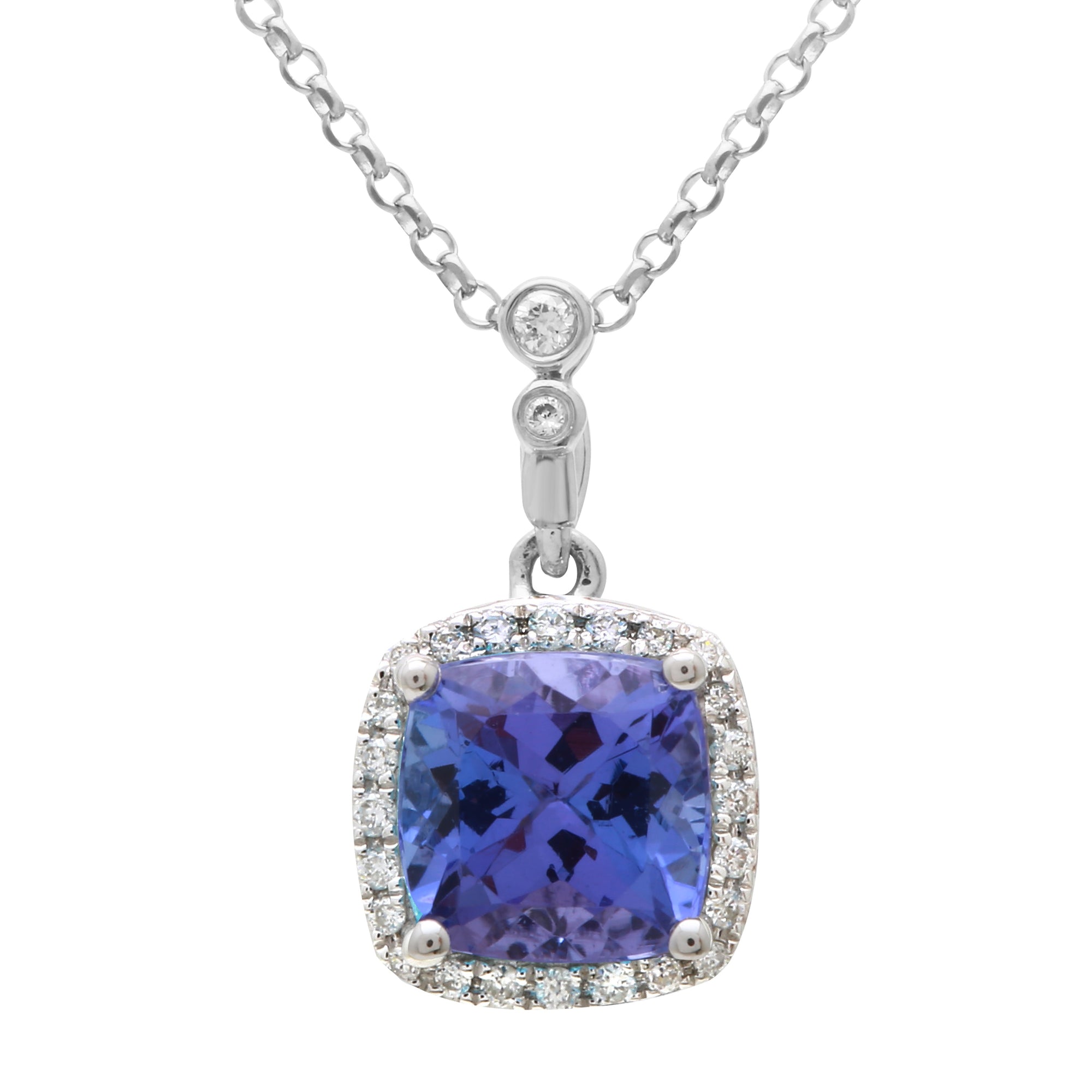 Blue Tanzanite Cushion Halo.