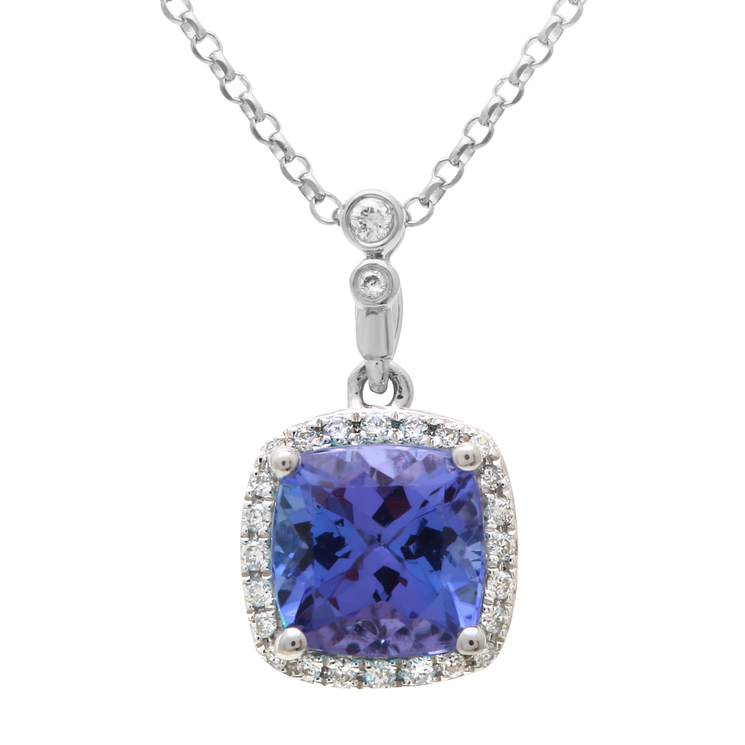 Blue Tanzanite Cushion Halo.