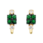 Gemstone Diamond Hoop Earrings.