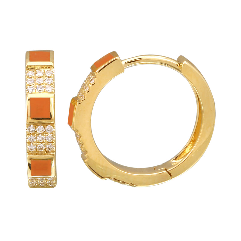 Enamel Block Pave Hoops.