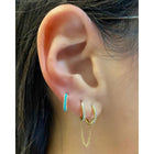 Beaded Diamond Turquoise Hoops.