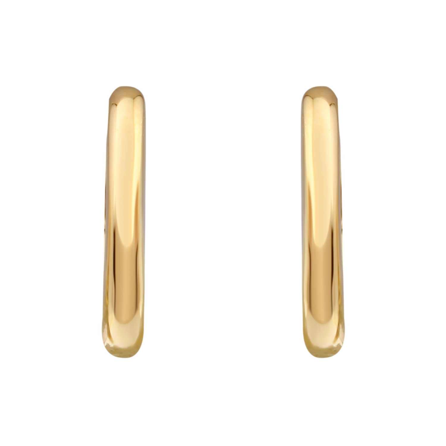 Smooth 14k Gold Huggie Earrings.
