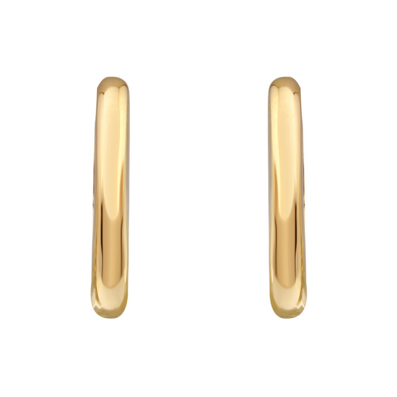 Smooth 14k Gold Huggie Earrings.