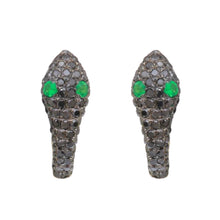 Black Diamond Snake Huggie Hoops.